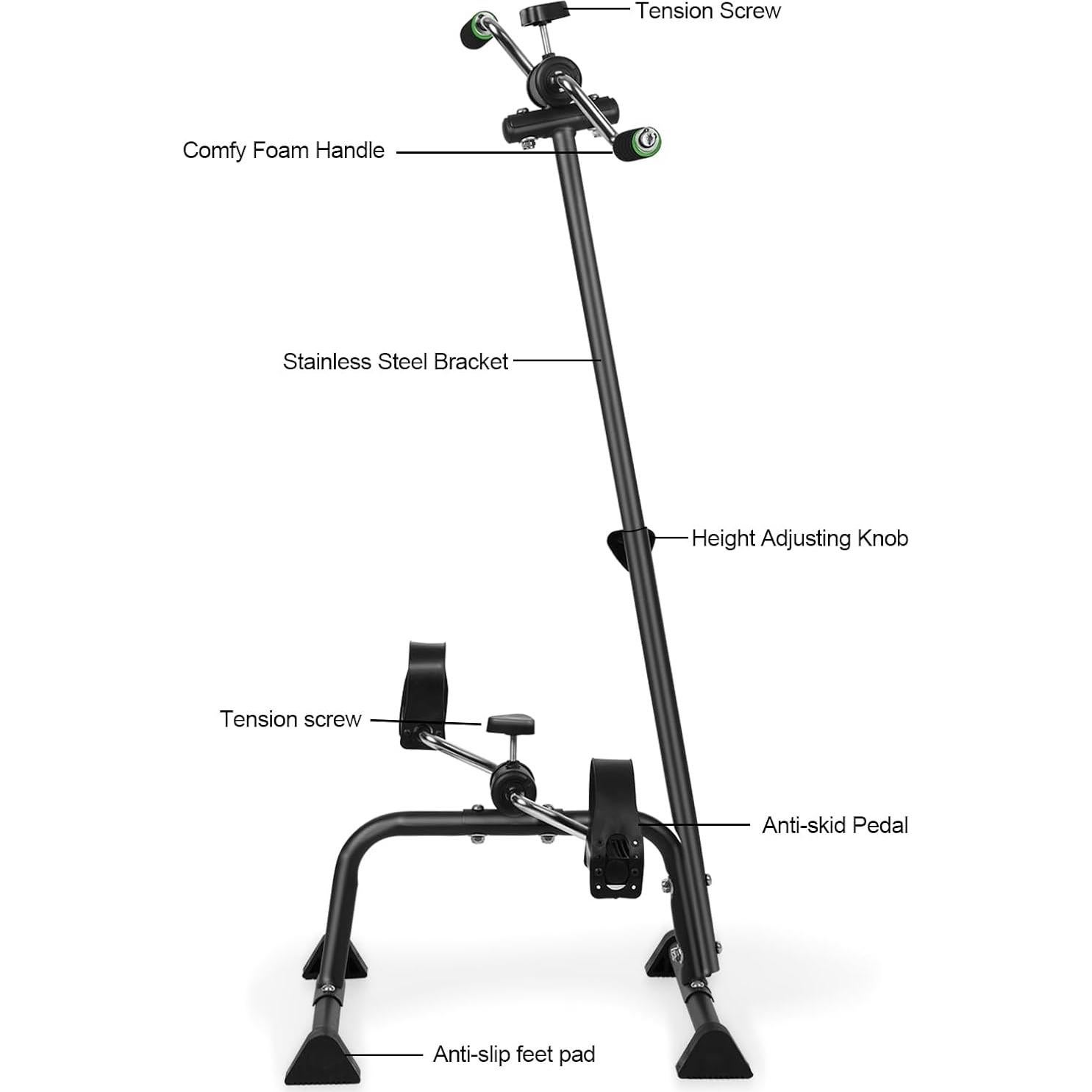 Ejercitador de Pedales HEVIRGO para Ejercicio en Casa - Negro