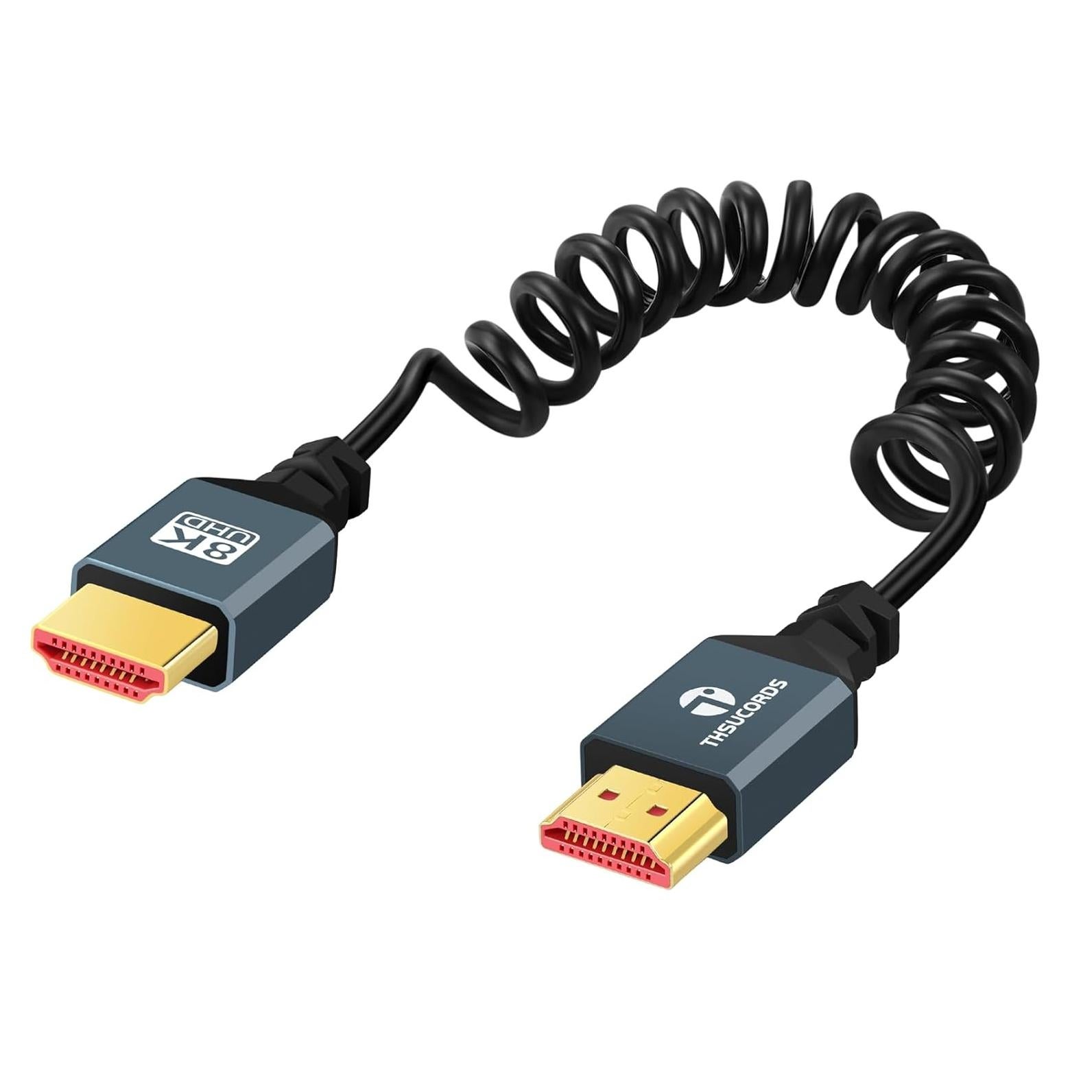Cable HDMI Enrollado 8K Jinglong 0.91m Ultra Delgado
