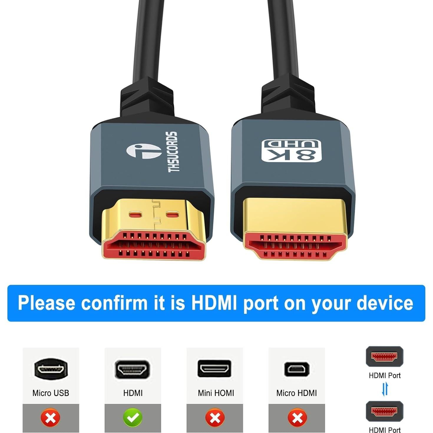 Cable HDMI Enrollado 8K Jinglong 0.91m Ultra Delgado