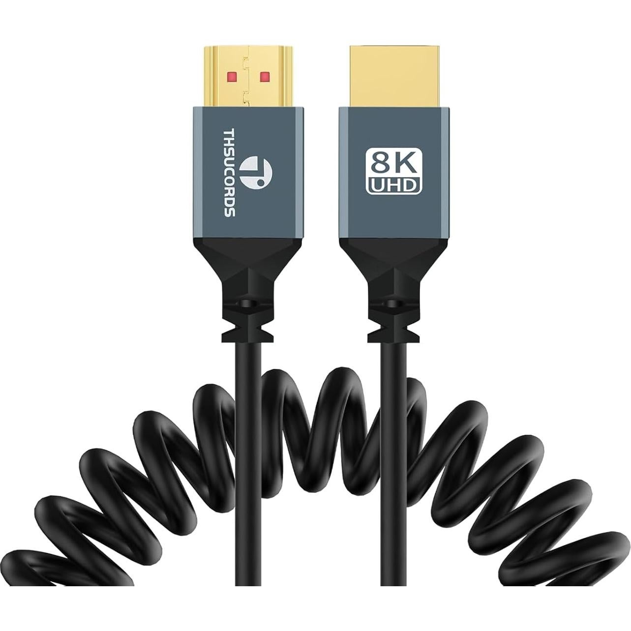 Cable HDMI Enrollado 8K Jinglong 0.91m Ultra Delgado