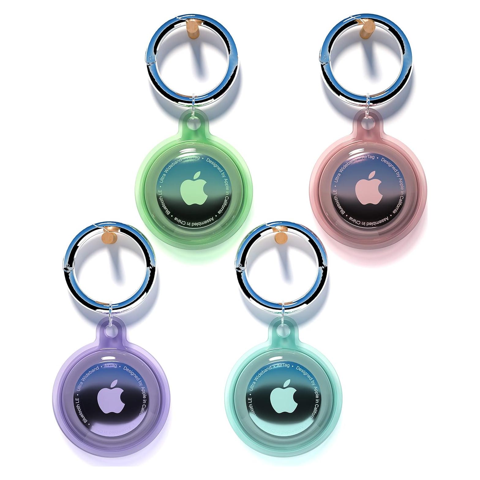 4 Soportes AirTag Impermeables Ccigedy para Mascotas y Llaves