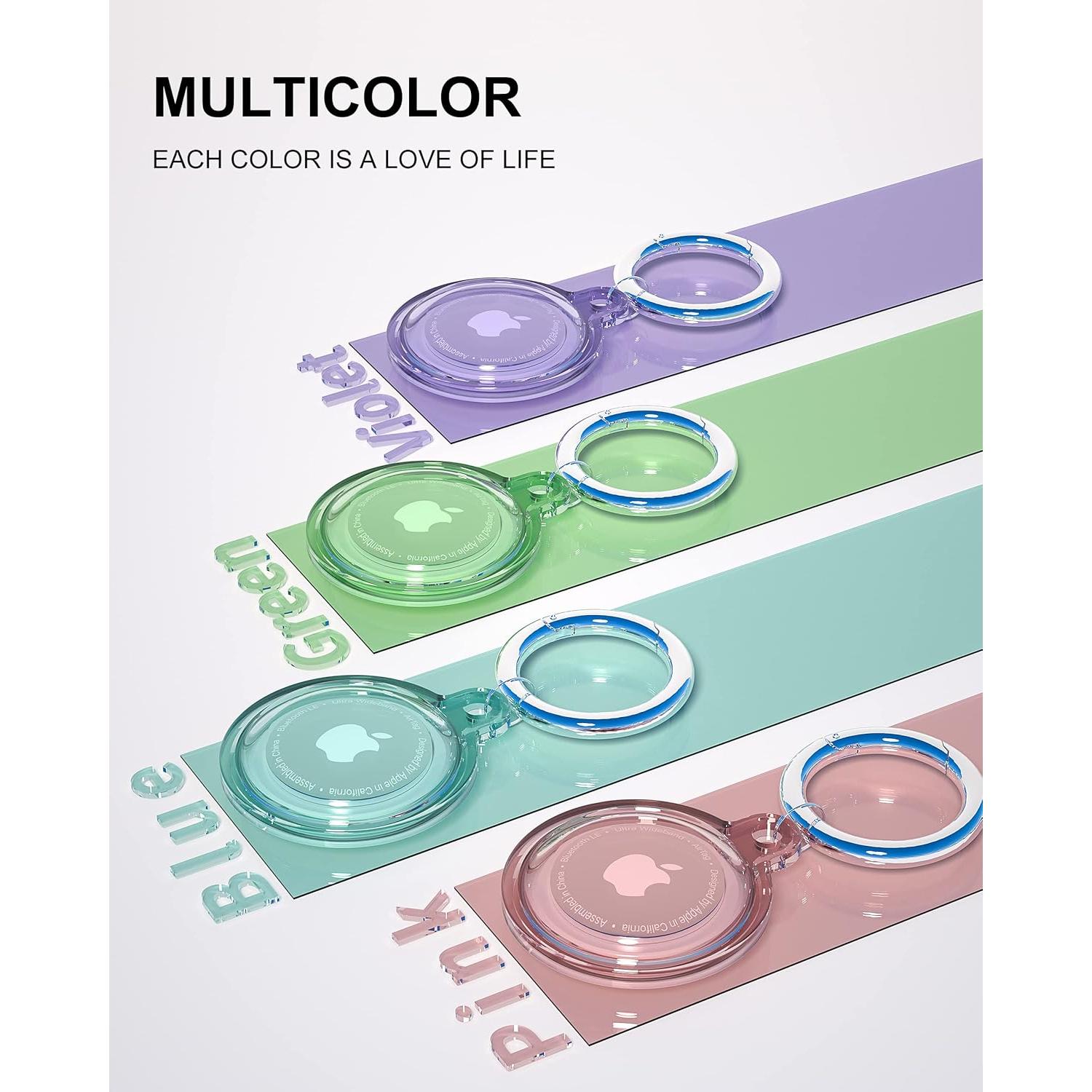 4 Soportes AirTag Impermeables Ccigedy para Mascotas y Llaves