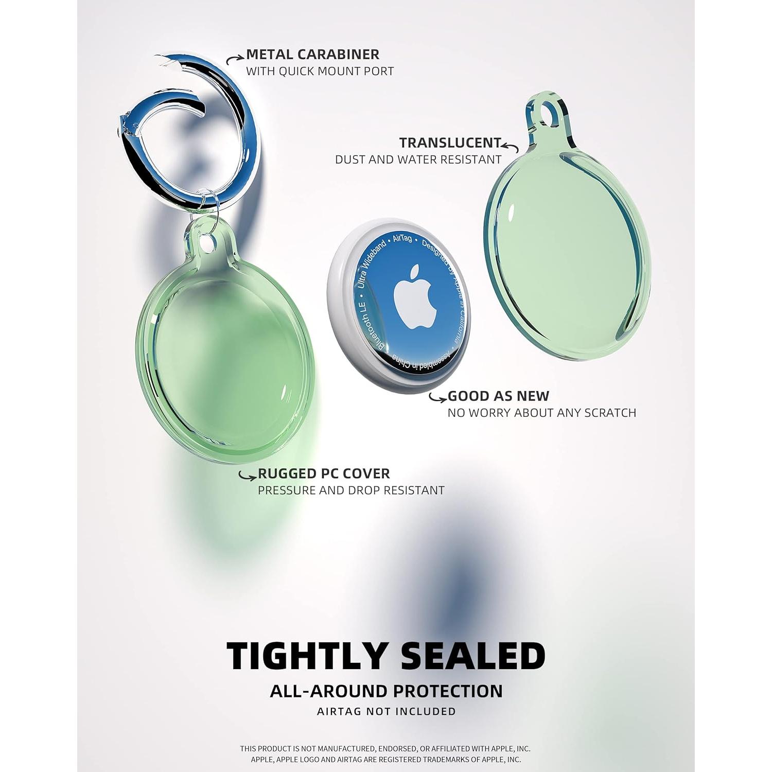 4 Soportes AirTag Impermeables Ccigedy para Mascotas y Llaves