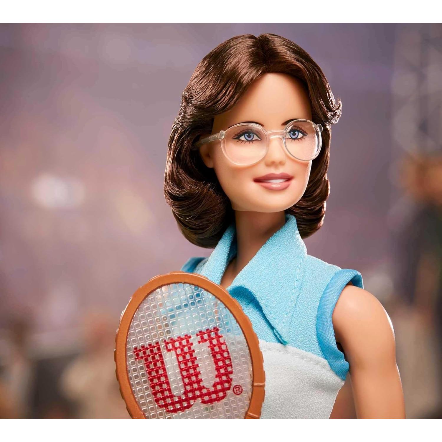 Barbie Inspiring Women Series Billie Jean King Collectible Doll, Approx. 12-in, Wearing Tennis Dress and Accessories, with Doll Stand and Certificate of Authenticity