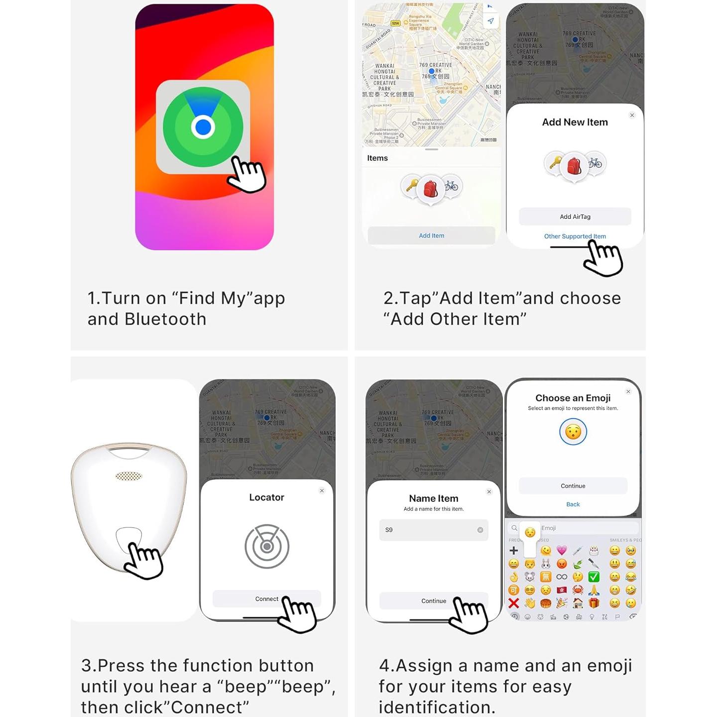 Etiquetas de Rastreo Bluetooth Typecase AK300 para iOS
