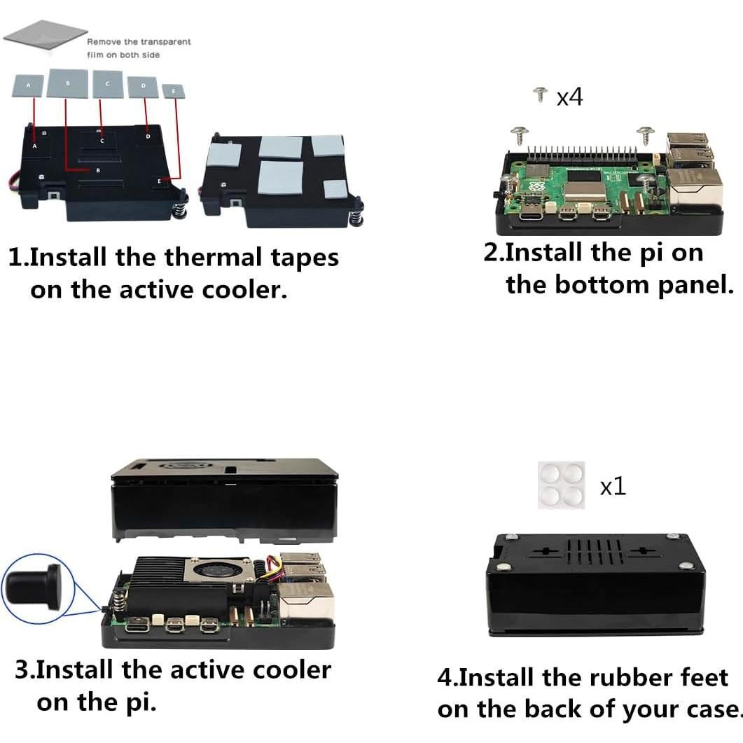 Caja ABS con disipador activo para Raspberry Pi 5 - WEIYIXING