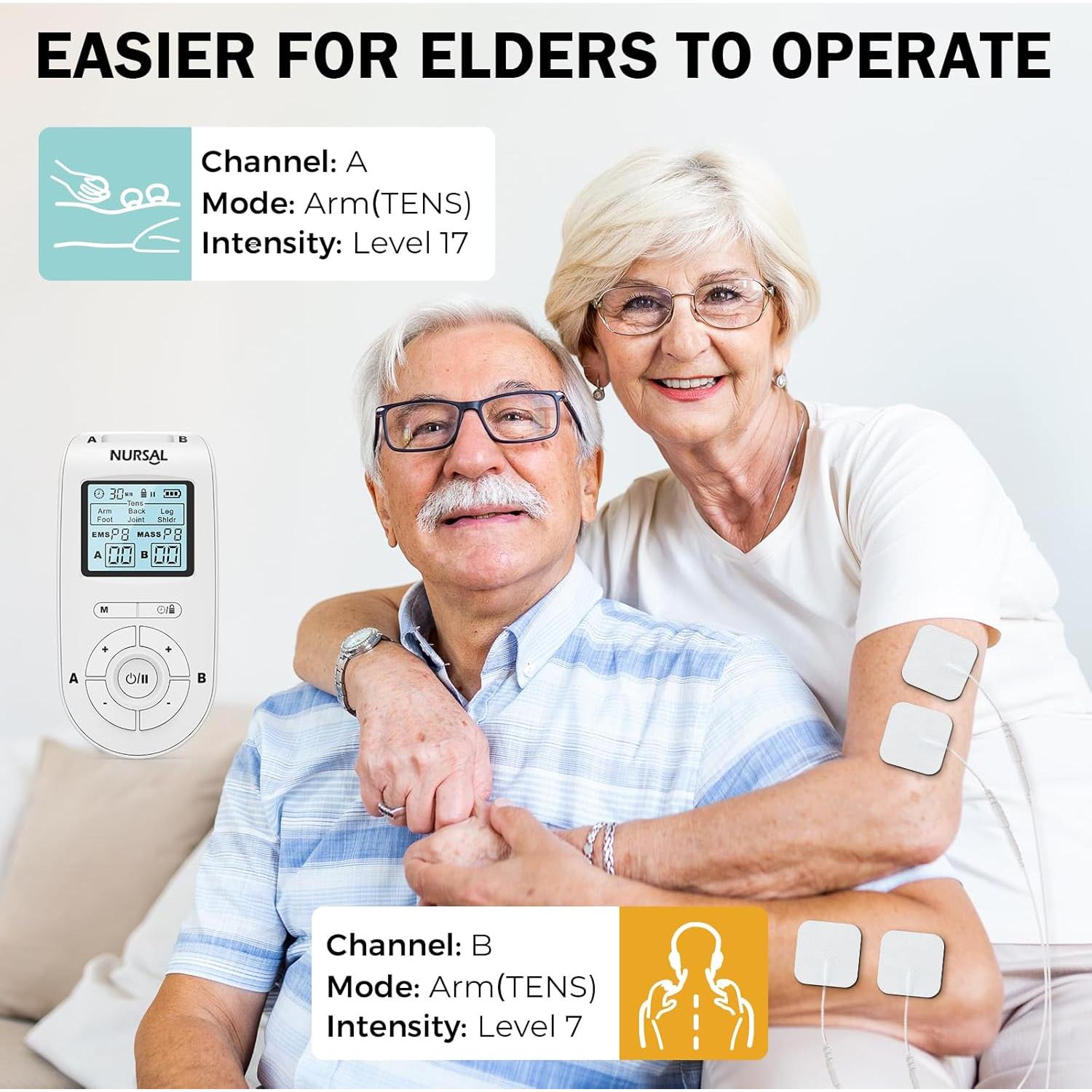 NURSAL Máquina Estimuladora Muscular TENS 3 en 1