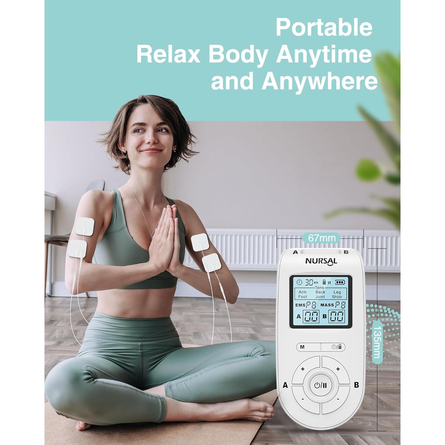 NURSAL Máquina Estimuladora Muscular TENS 3 en 1