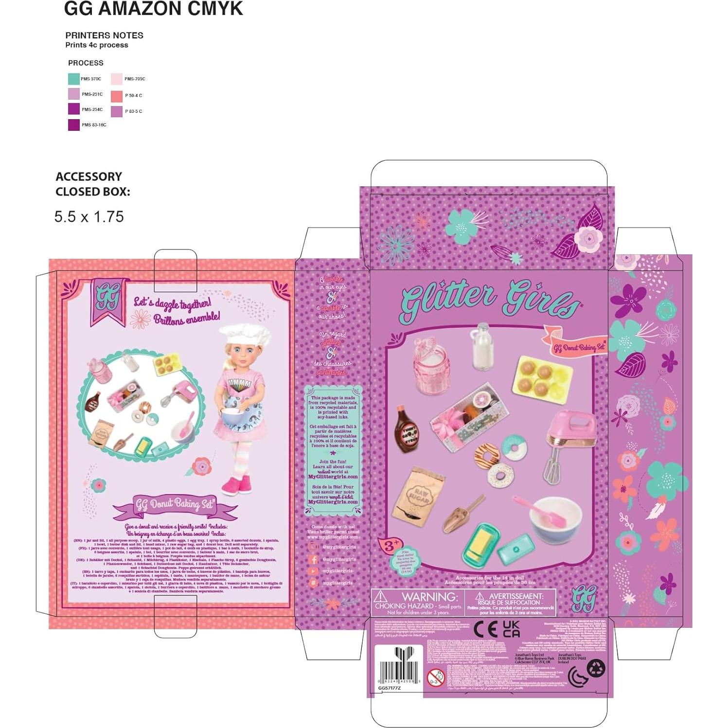 Glitter Girls – 14-Inch Doll Accessories – Donut Baking Set – Play Food, Mixer, & Kitchen Accessories – Cooking Set – 3+ Years– Children’s Toys