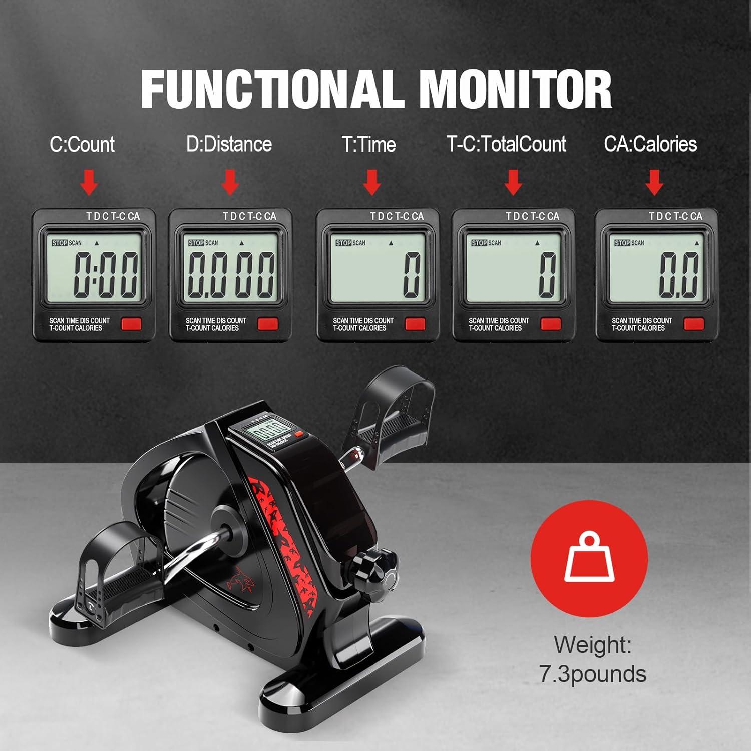 Ejercitador de Pedales MGYM Metal Resistente con Pantalla LCD
