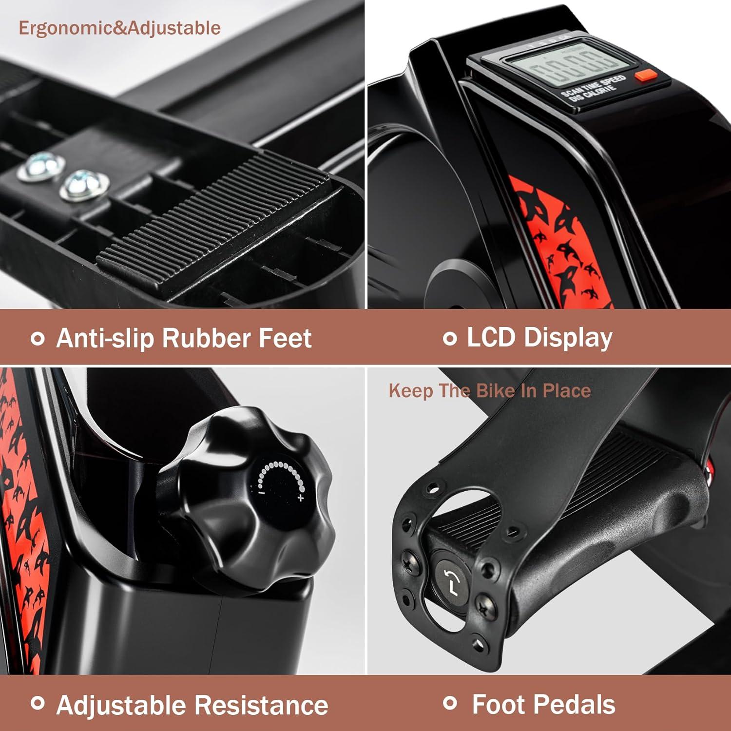 Ejercitador de Pedales MGYM Metal Resistente con Pantalla LCD