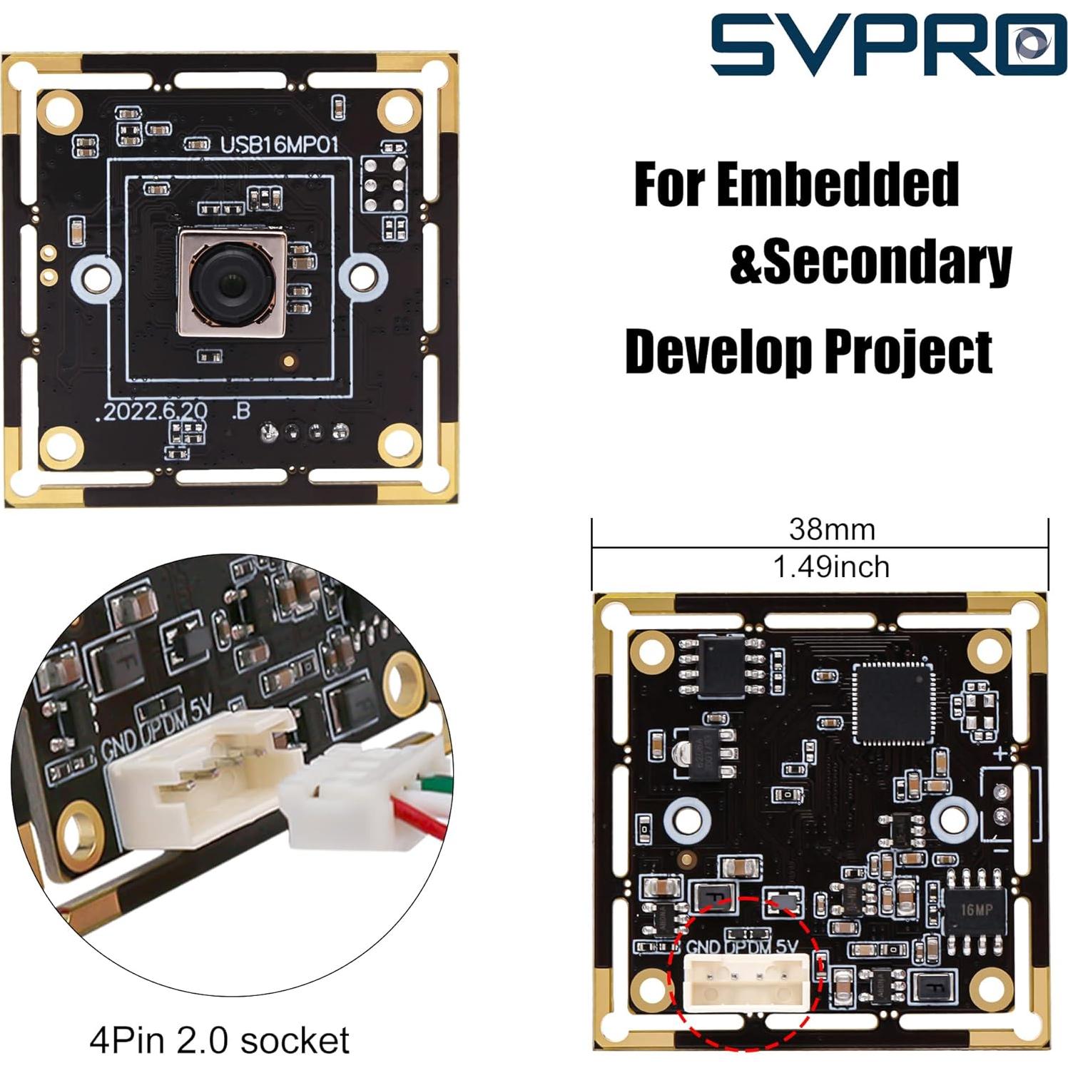 Módulo de Cámara USB Autofocus SVPRO 16MP IMX298 para PC