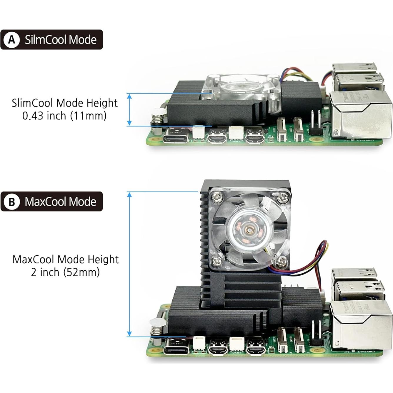 Enfriador Doble Modo ElectroCookie para Raspberry Pi 5 con LED RGB