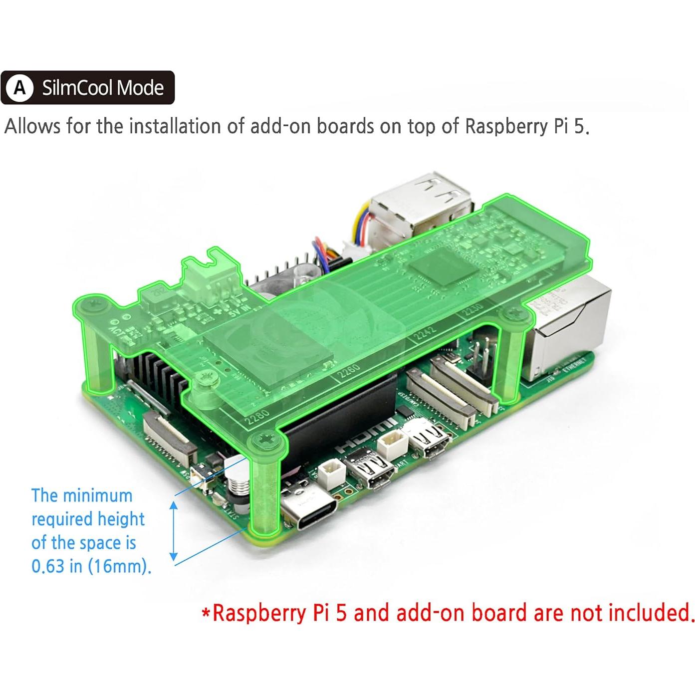 Enfriador Doble Modo ElectroCookie para Raspberry Pi 5 con LED RGB