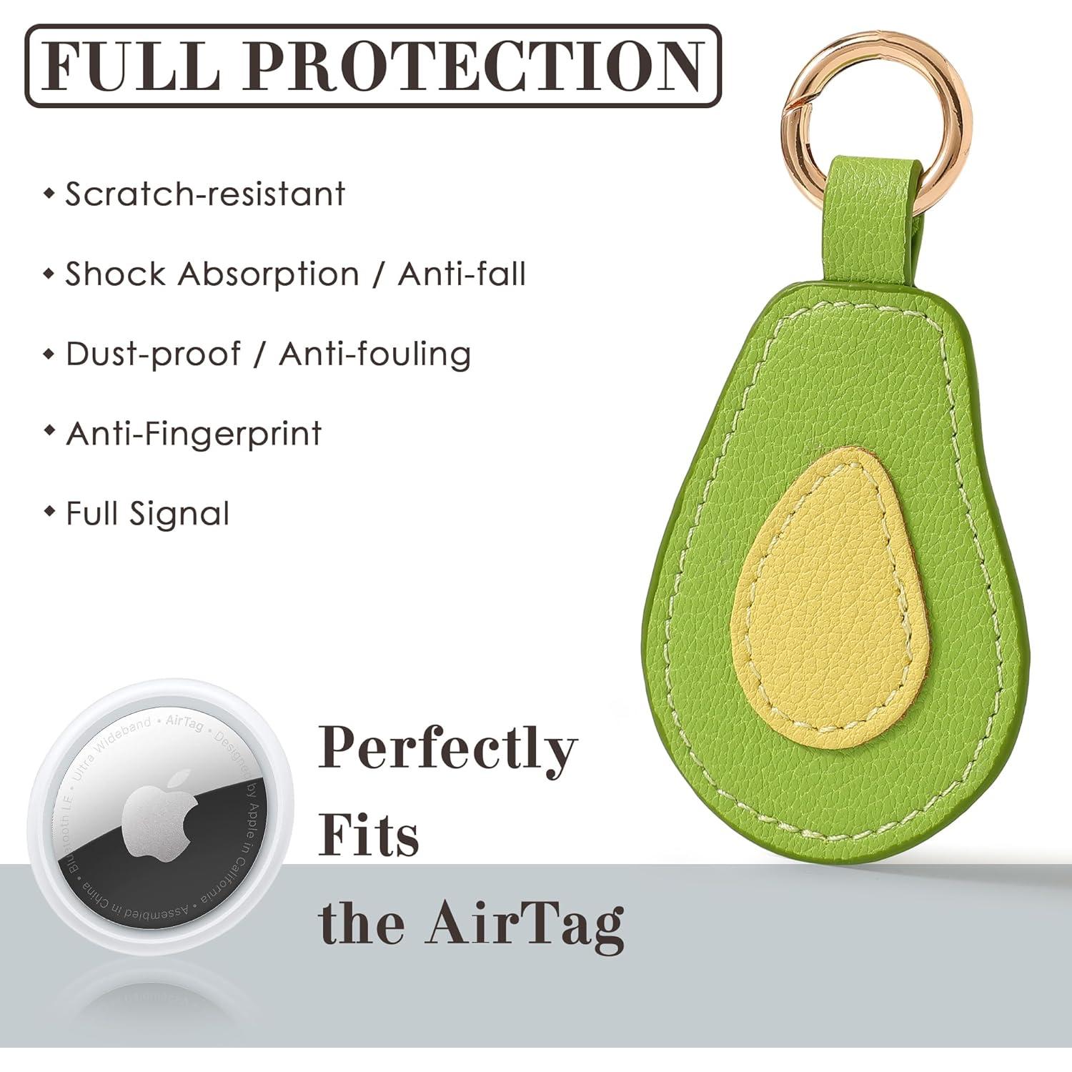 Funda de cuero para AirTag VANTOO con llavero y diseño elegante