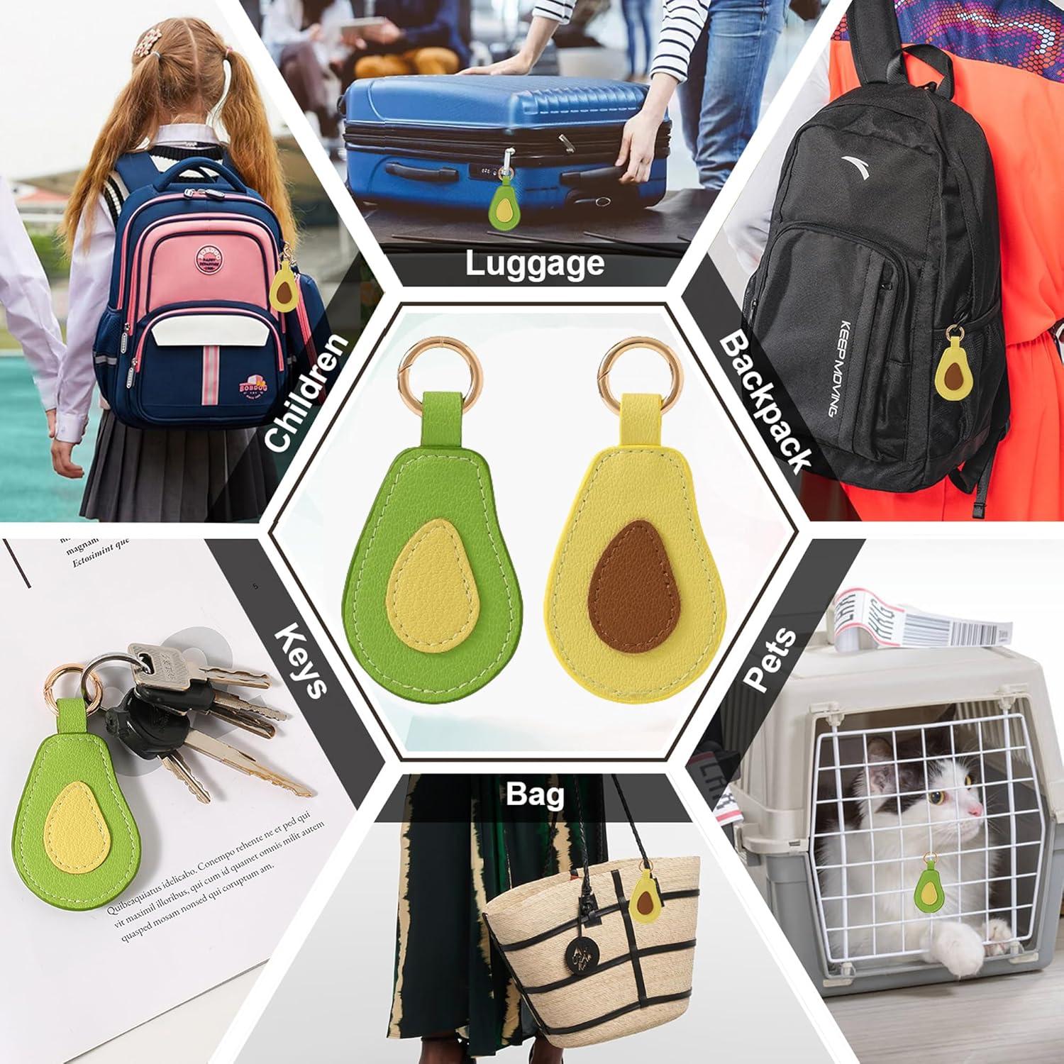 Funda de cuero para AirTag VANTOO con llavero y diseño elegante