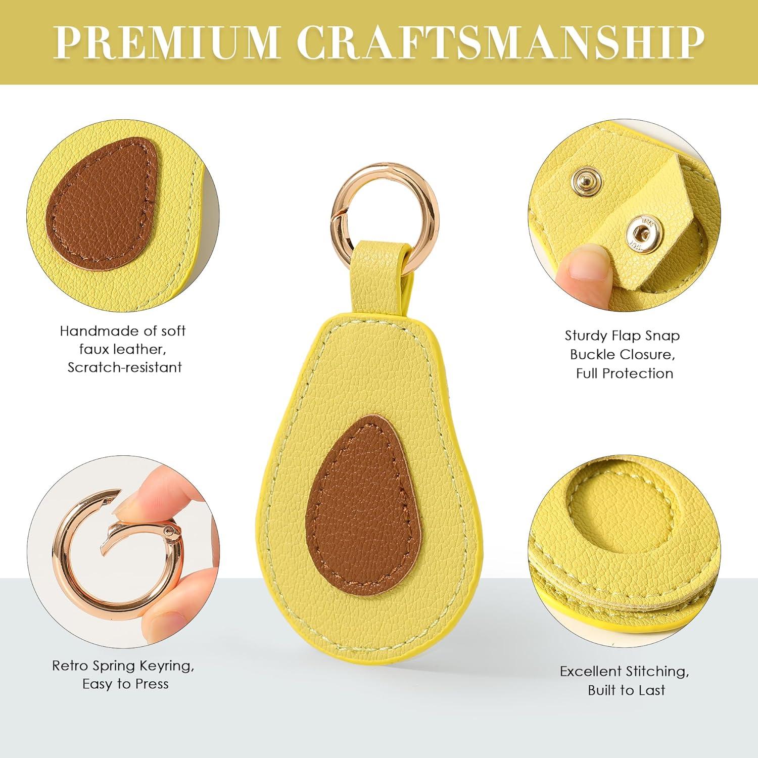 Funda de cuero para AirTag VANTOO con llavero y diseño elegante