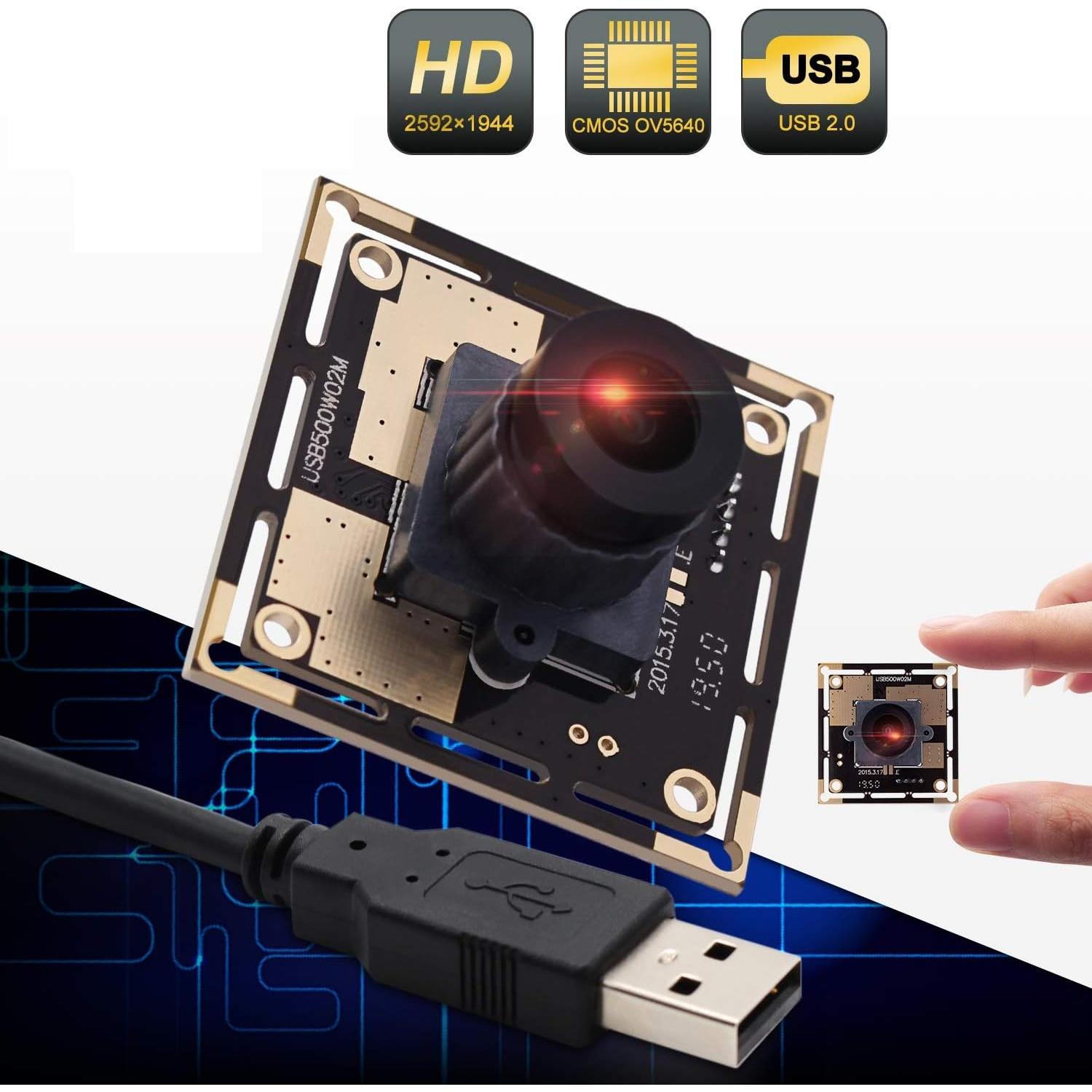 Cámara USB HD 5MP CMOS OV5640 2592x1944 Plug&Play