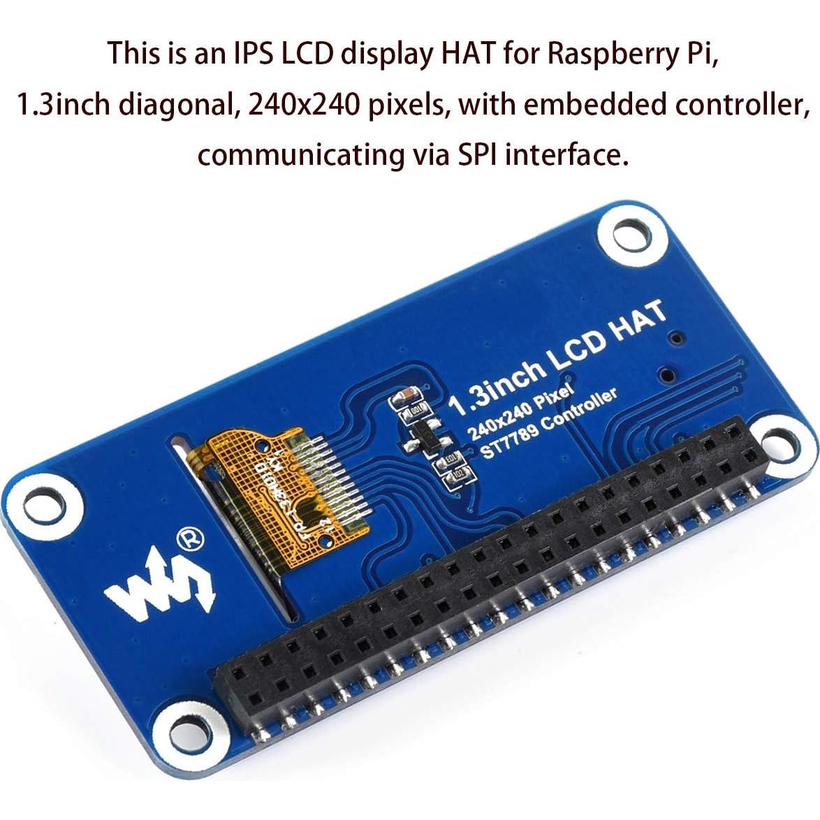 Pantalla LCD HAT IPS 1.3" Waveshare 240x240 RGB SPI