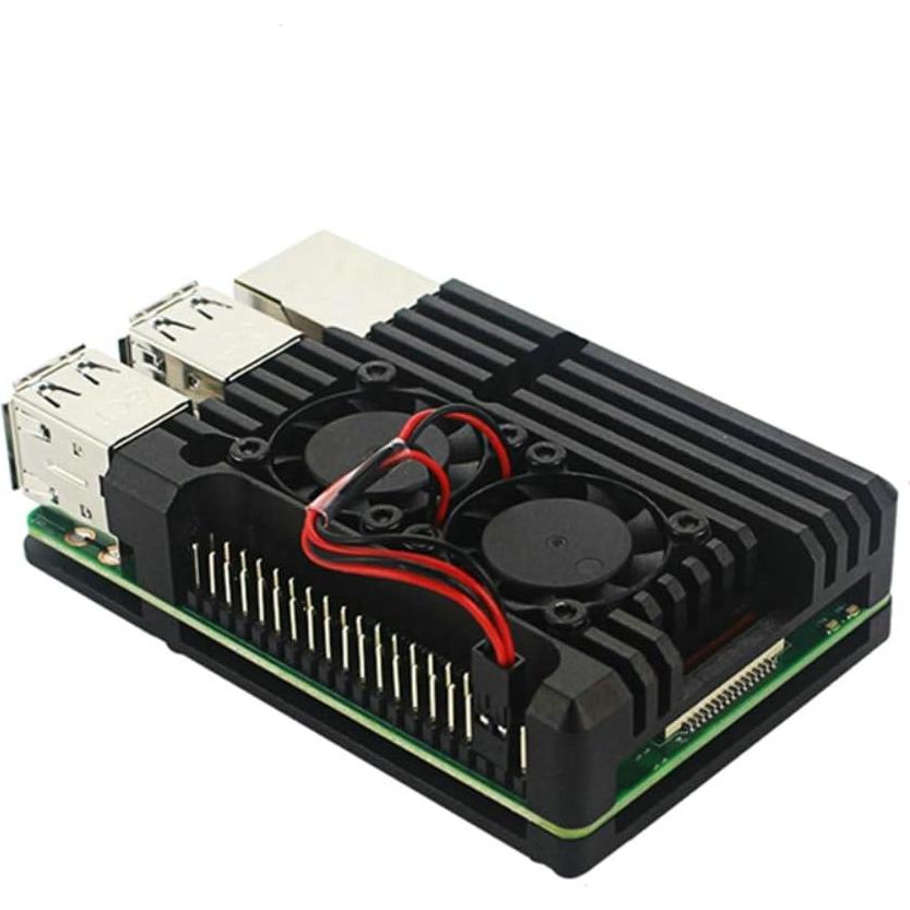 Caja de aluminio Unistorm para Raspberry Pi 4B con ventilador