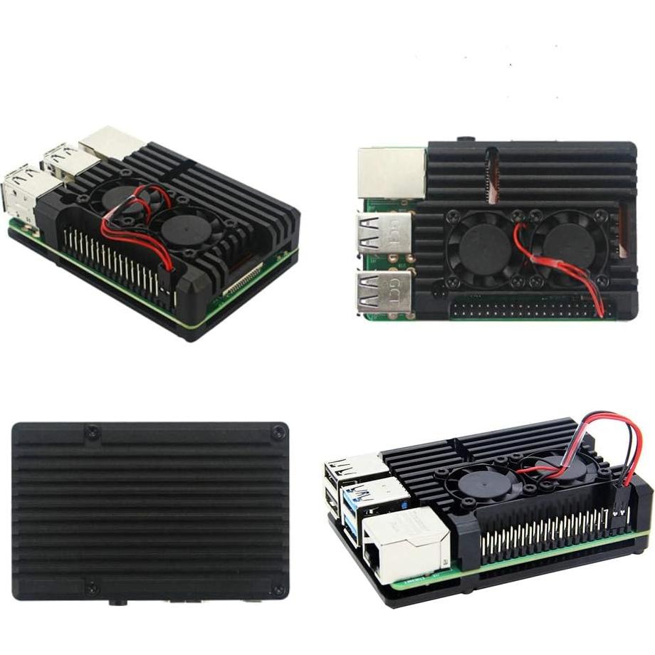Caja de aluminio Unistorm para Raspberry Pi 4B con ventilador