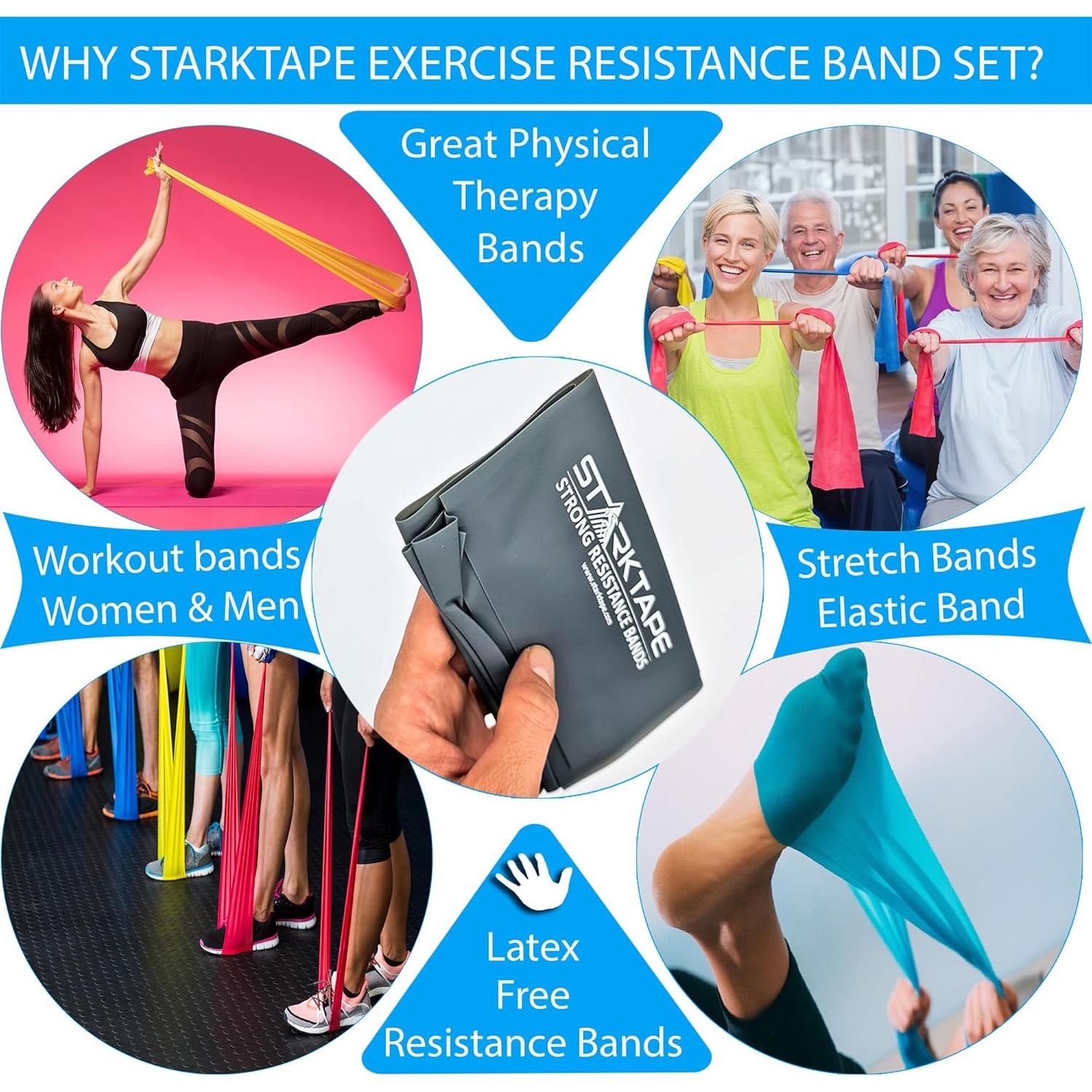 Juego de Bandas de Resistencia Starktape Sin Látex 3 Unidades