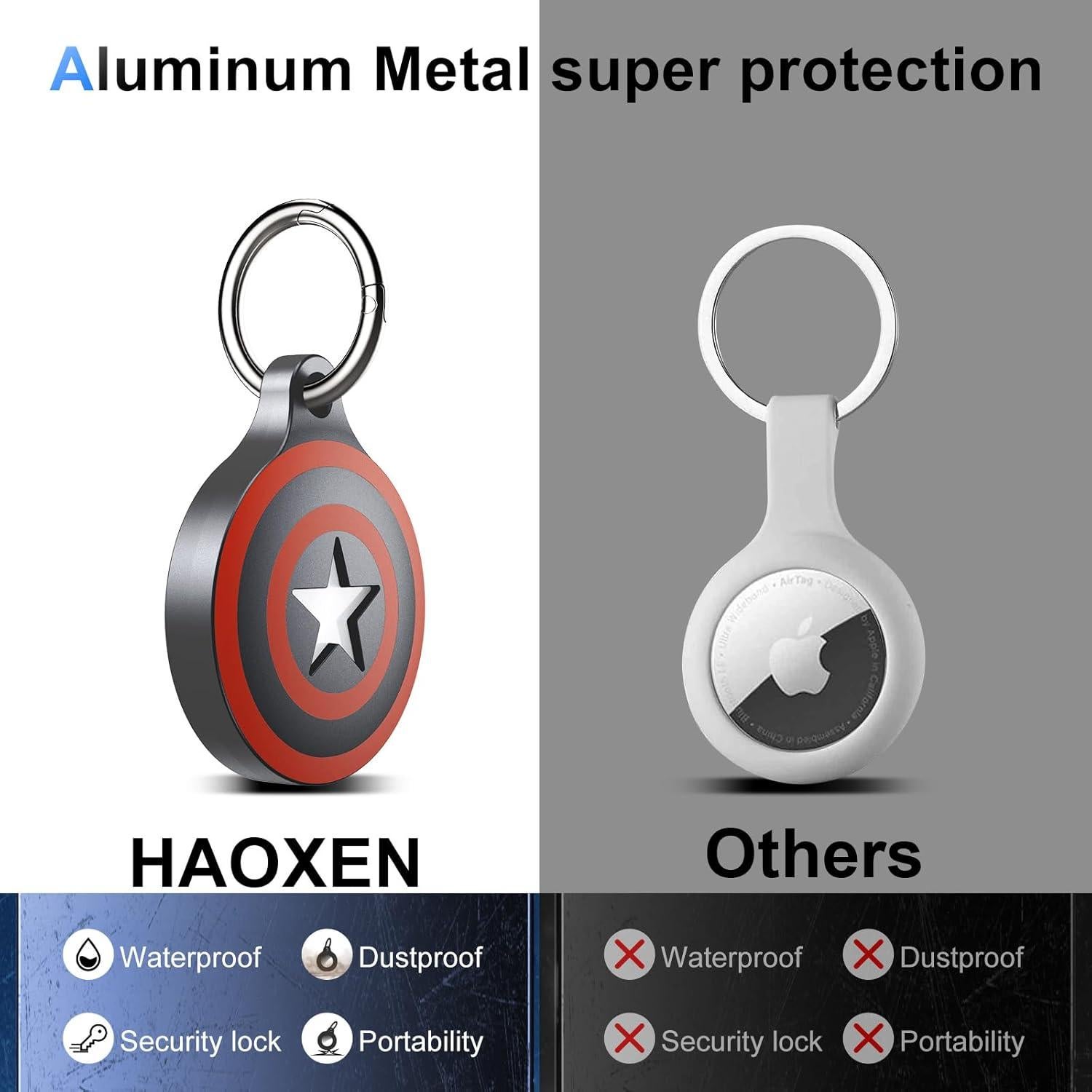 Soporte de Aluminio Impermeable HAOXEN para Airtag - Gris Oscuro