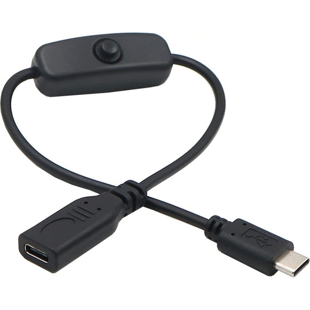 Cable USB-C Macho a Hembra con Interruptor xiwai 4A 10cm