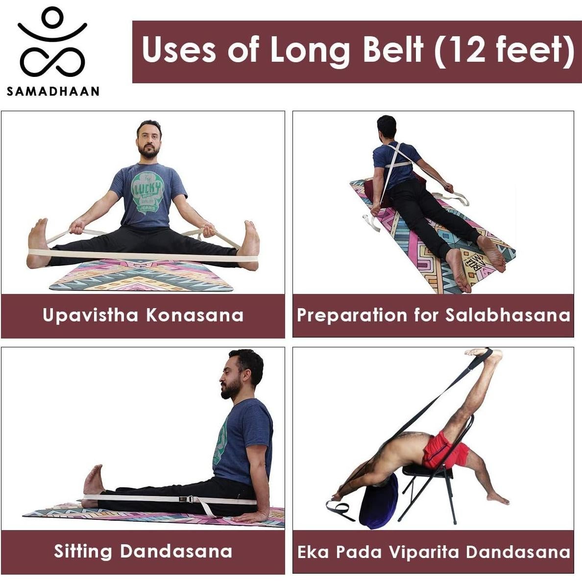 Correa de Yoga Samadhaan Ajustable Doble Grosor Pack de 2