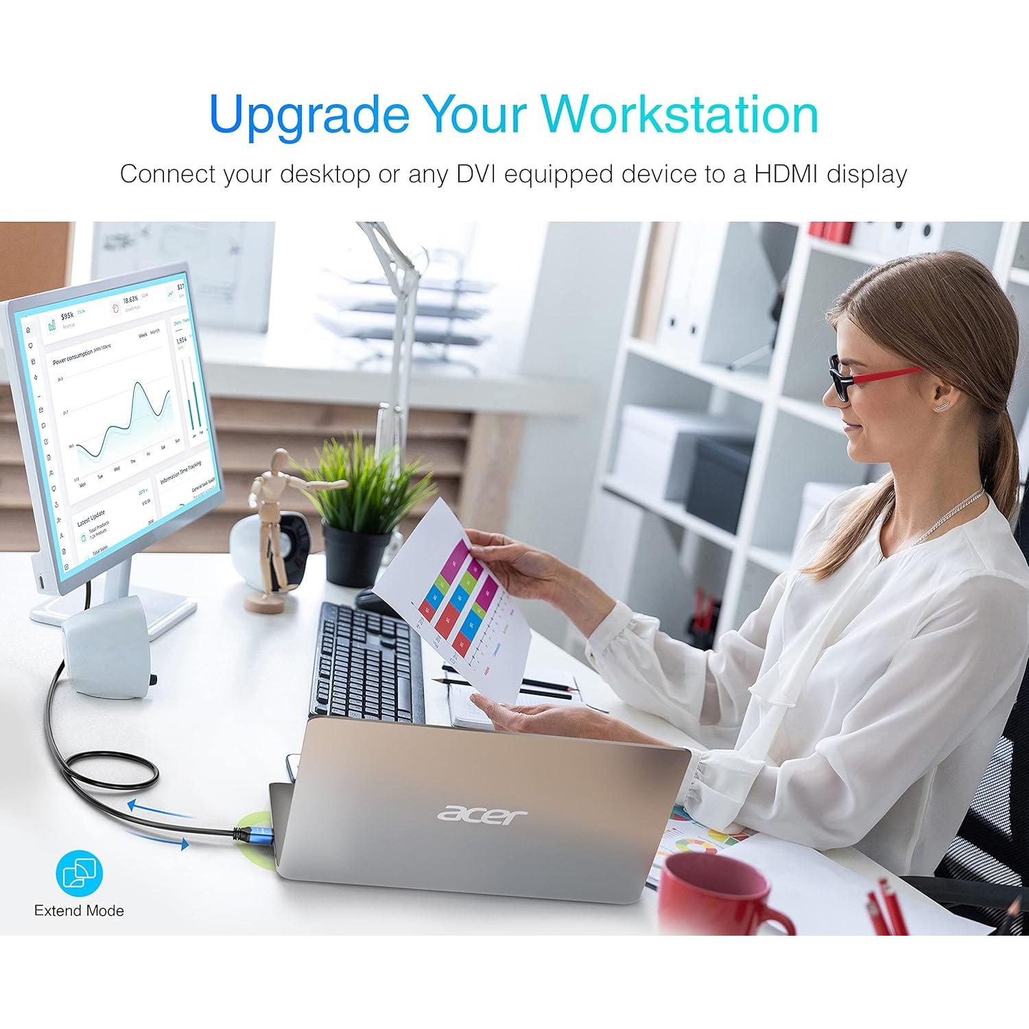 Cable HDMI a DVI BlueRigger 0.91m Macho a Macho Alta Velocidad