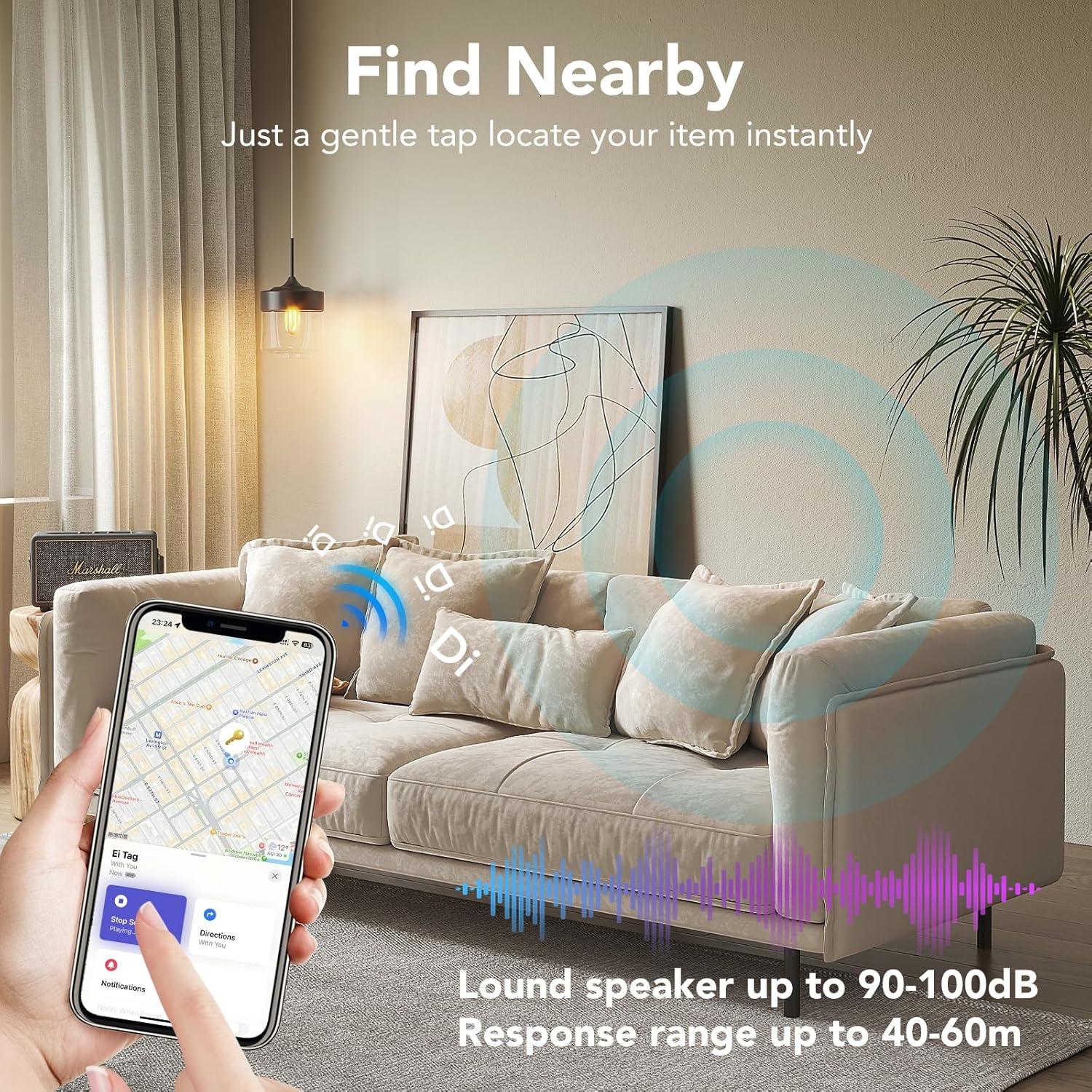 Rastreador Bluetooth Ntaanoo Air Tag 2-Pack Negro IP67