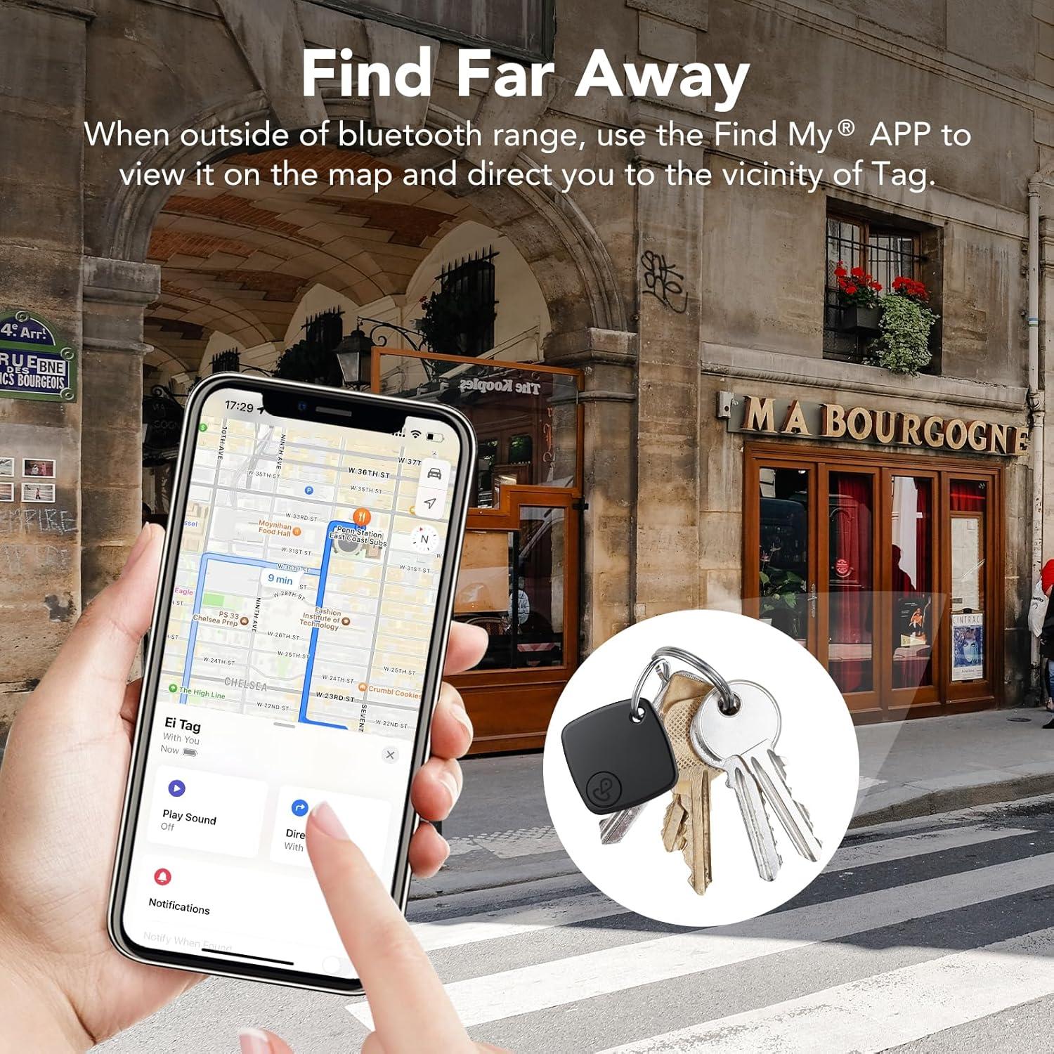 Rastreador Bluetooth Ntaanoo Air Tag 2-Pack Negro IP67