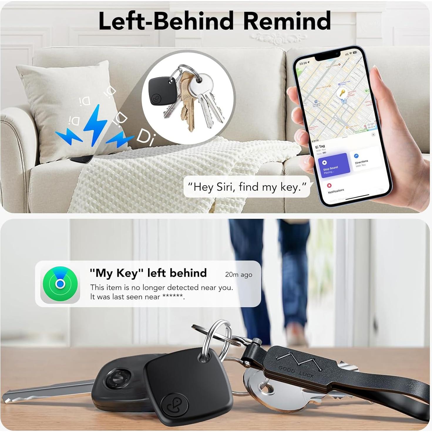 Rastreador Bluetooth Ntaanoo Air Tag 2-Pack Negro IP67