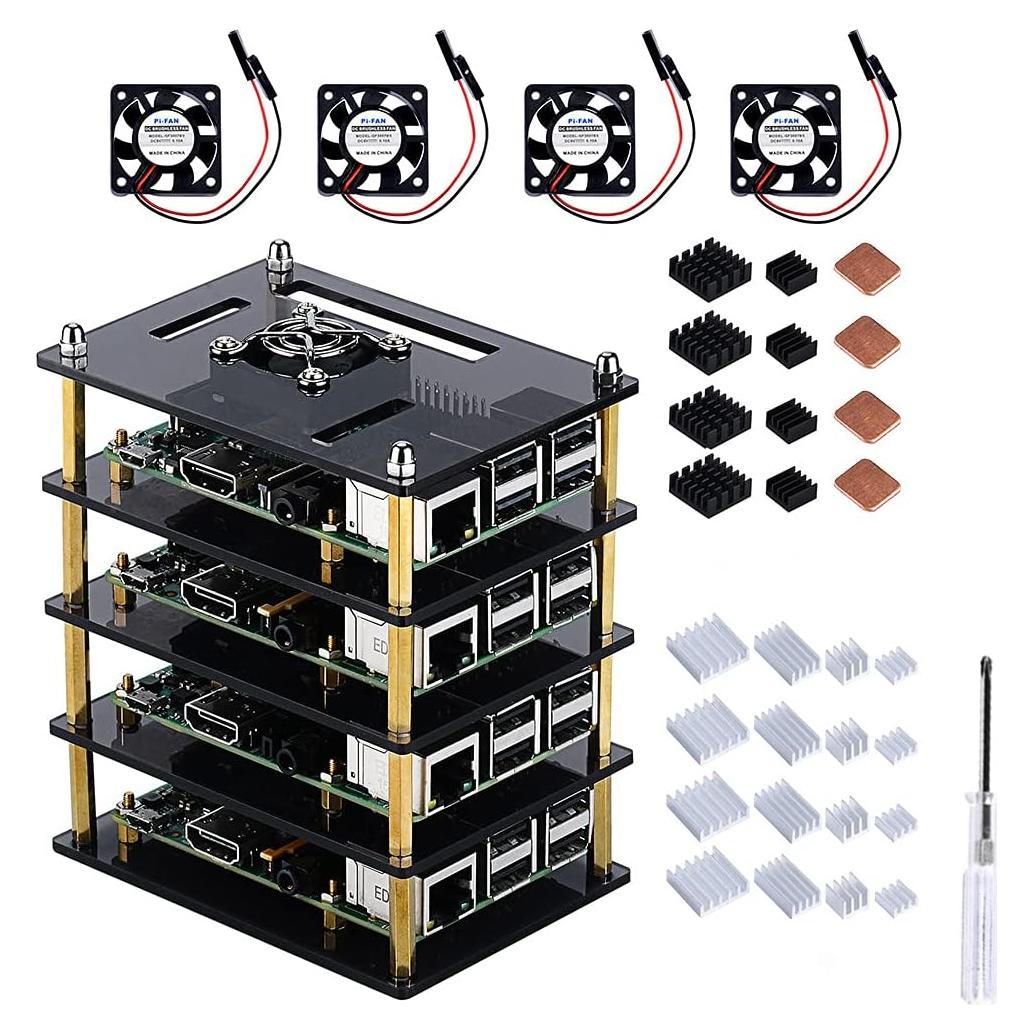 Caja de Clúster GeeekPi para Raspberry Pi 4/3/2 con Ventiladores