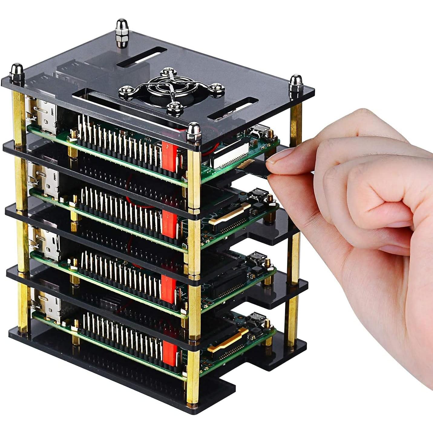 Caja de Clúster GeeekPi para Raspberry Pi 4/3/2 con Ventiladores