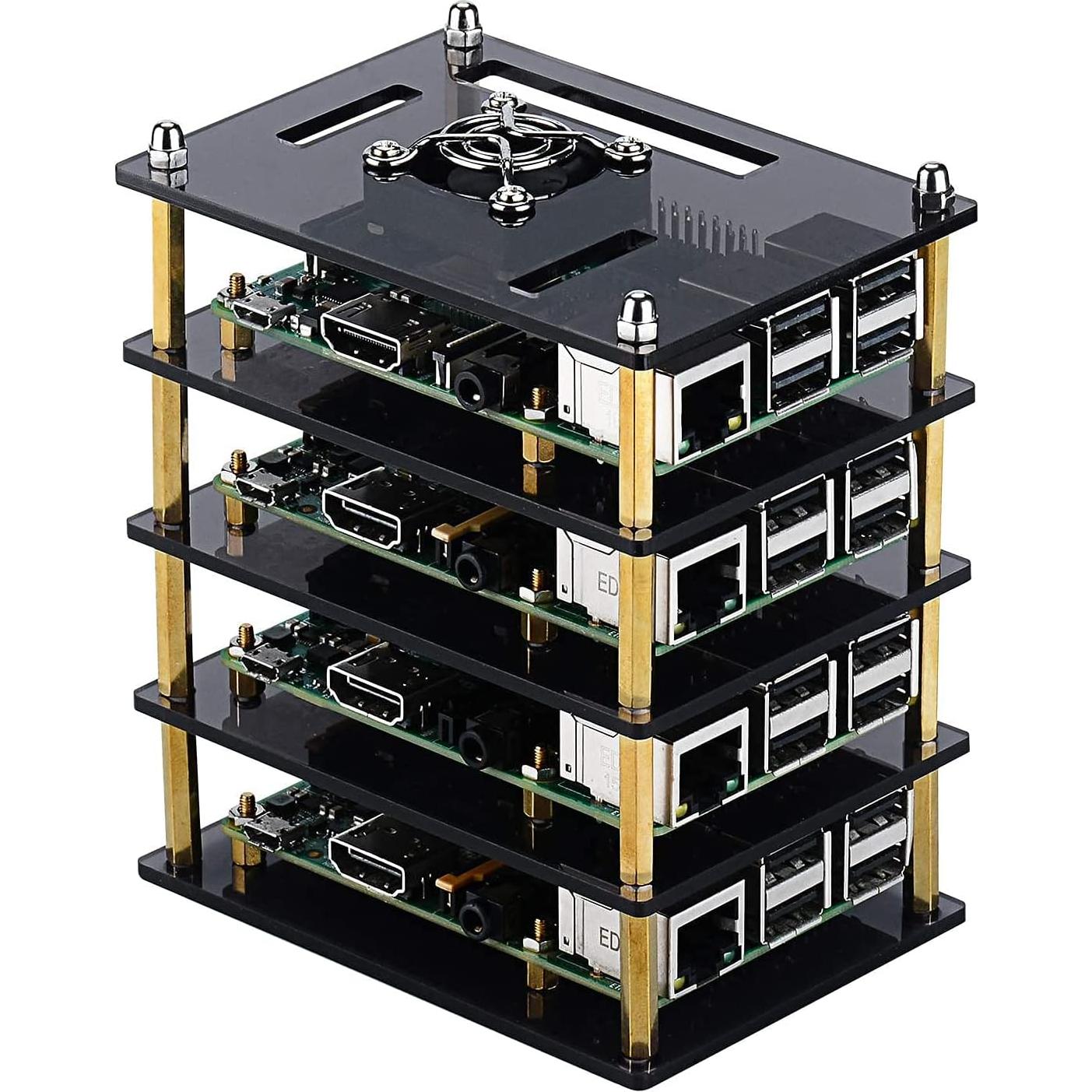 Caja de Clúster GeeekPi para Raspberry Pi 4/3/2 con Ventiladores