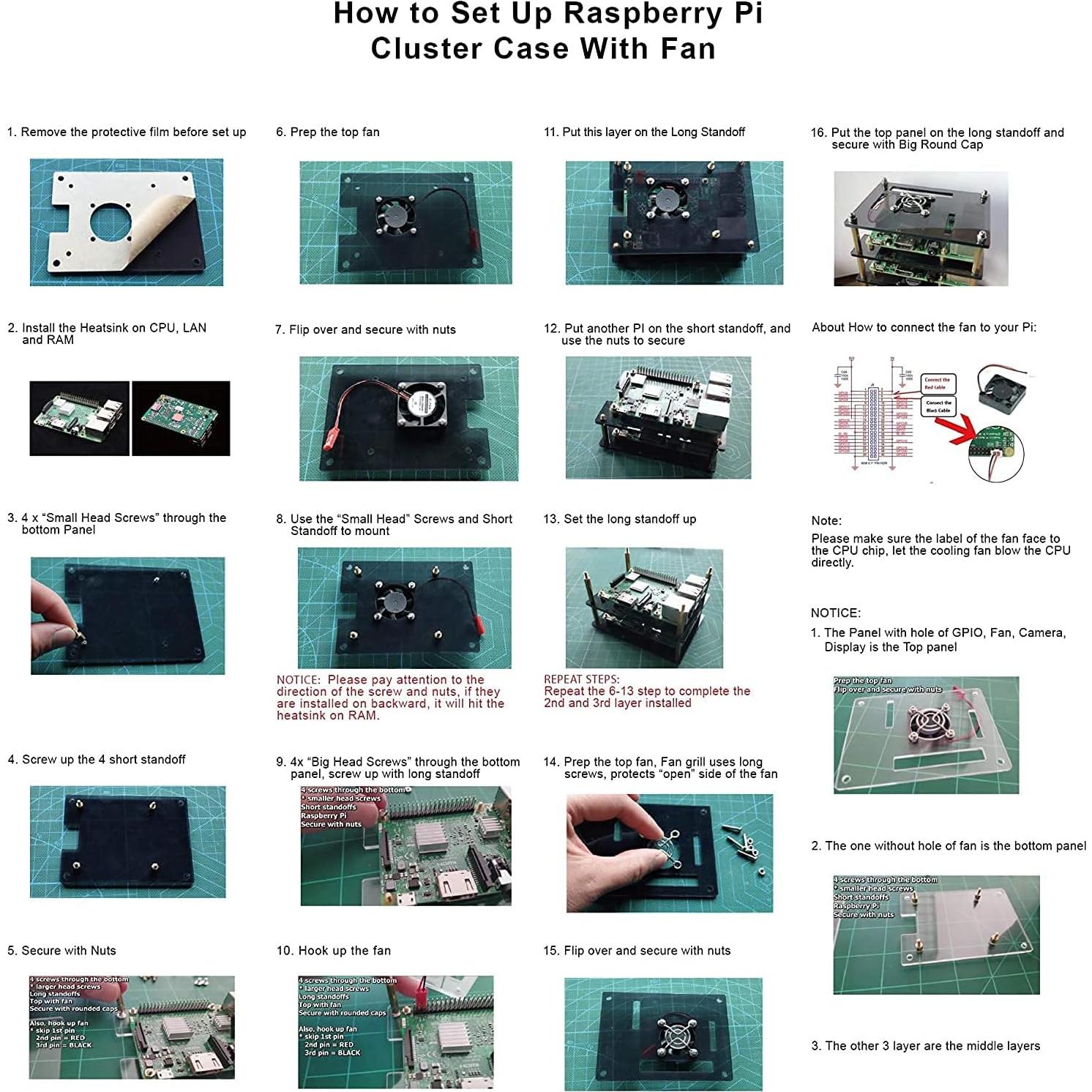Caja de Clúster GeeekPi para Raspberry Pi 4/3/2 con Ventiladores