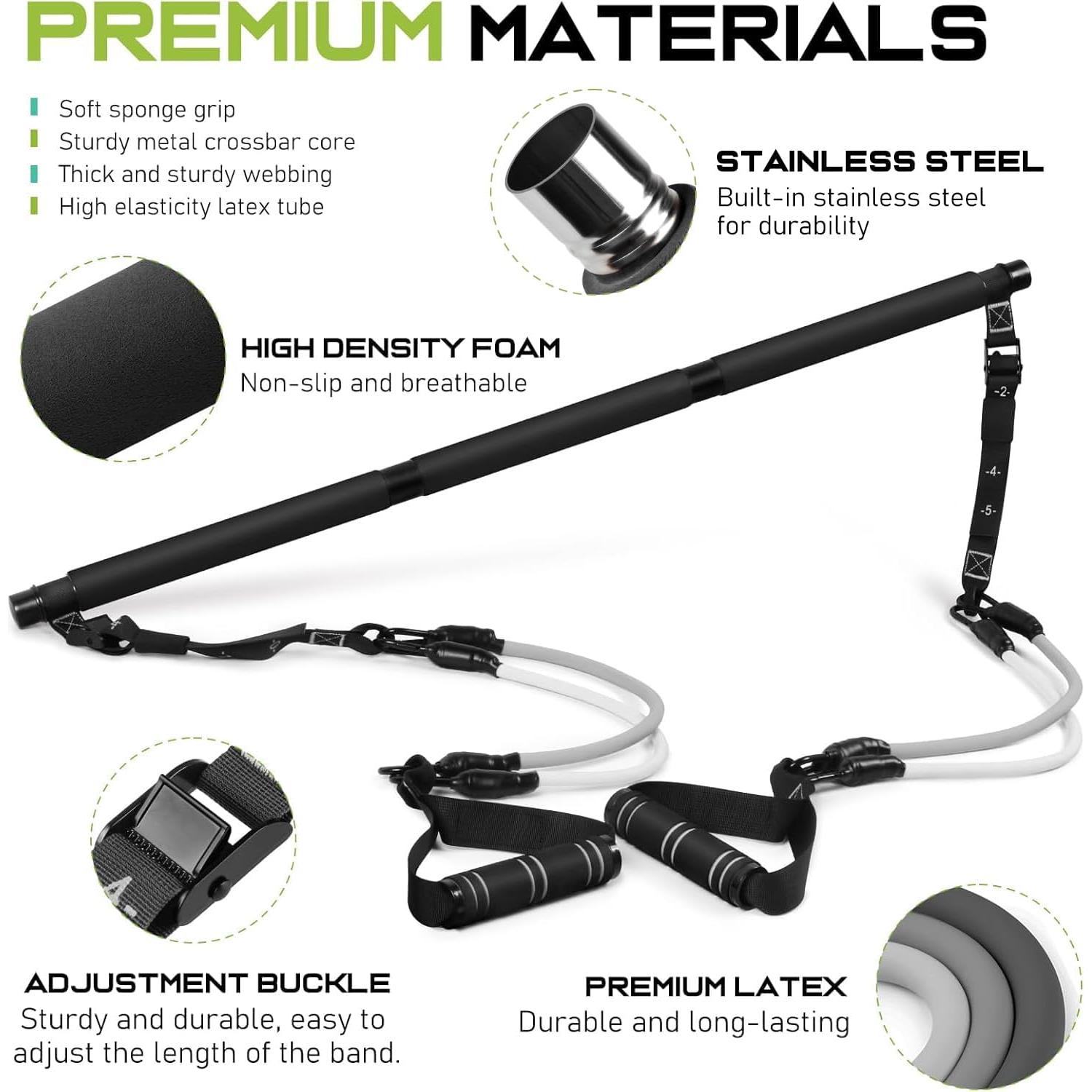 Kit de Barra de Pilates RENRANRING Multifuncional Negro 1.59 kg