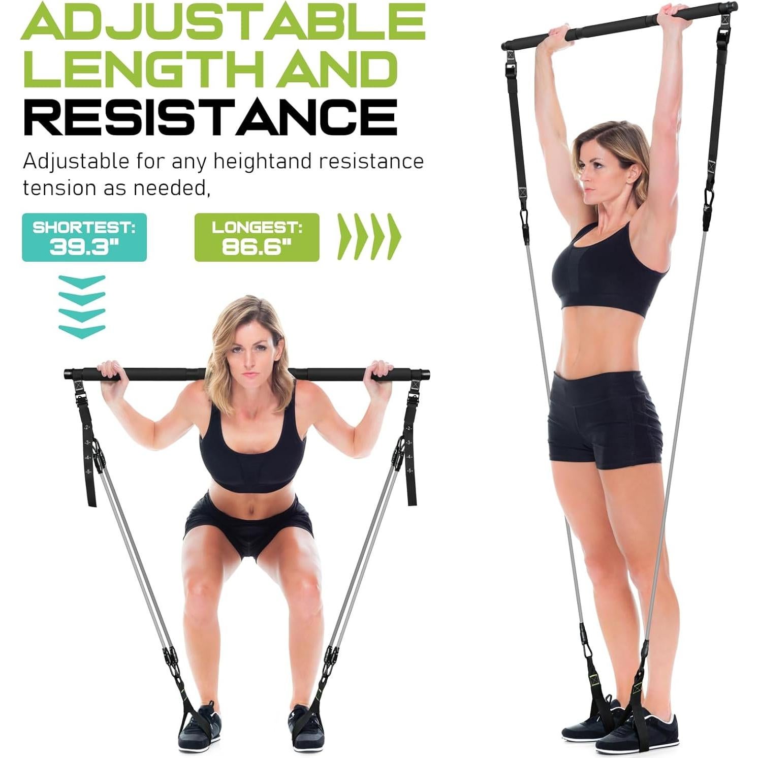 Kit de Barra de Pilates RENRANRING Multifuncional Negro 1.59 kg