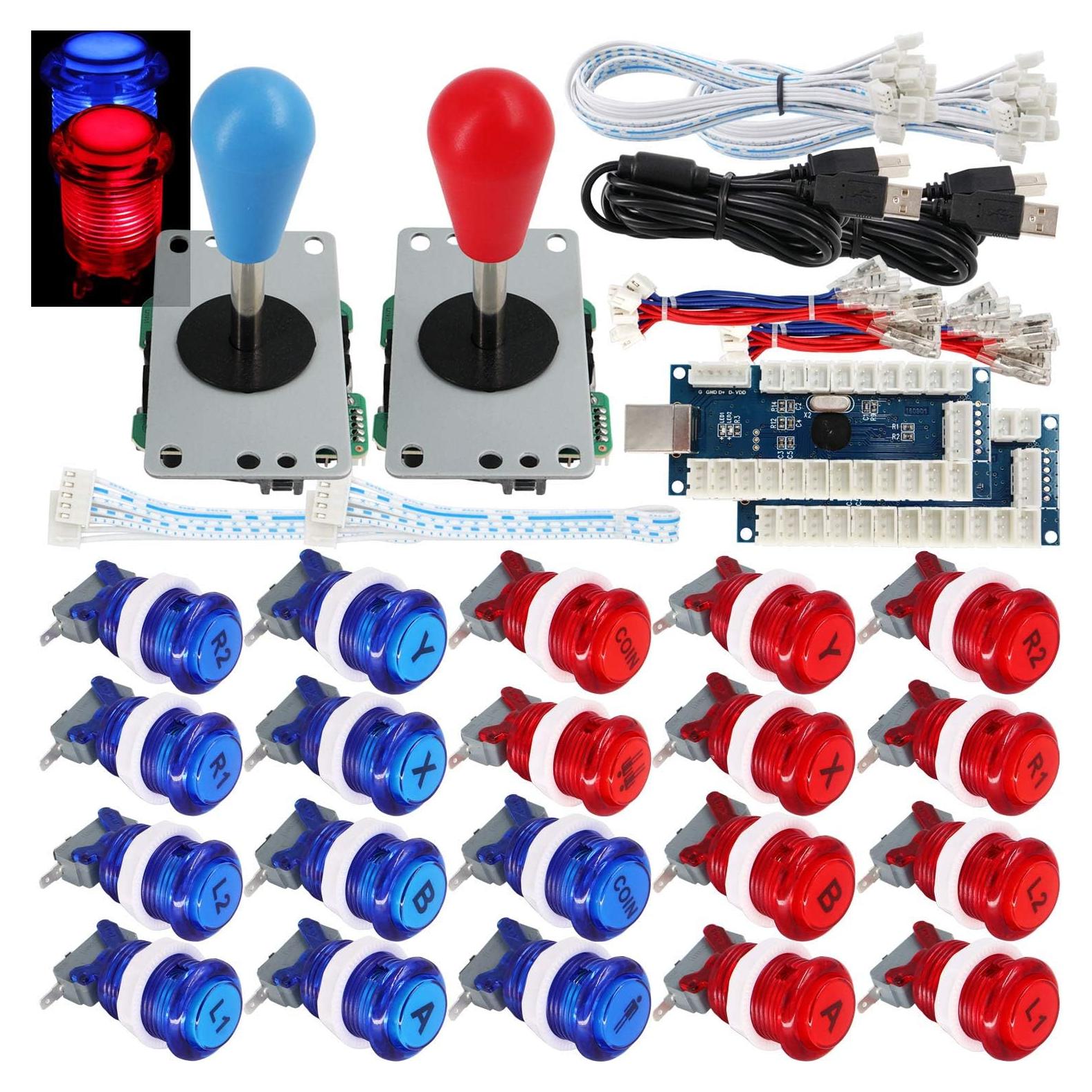 Kit Arcade DIY 2 Jugadores SJ@JX con Joystick y Botones LED