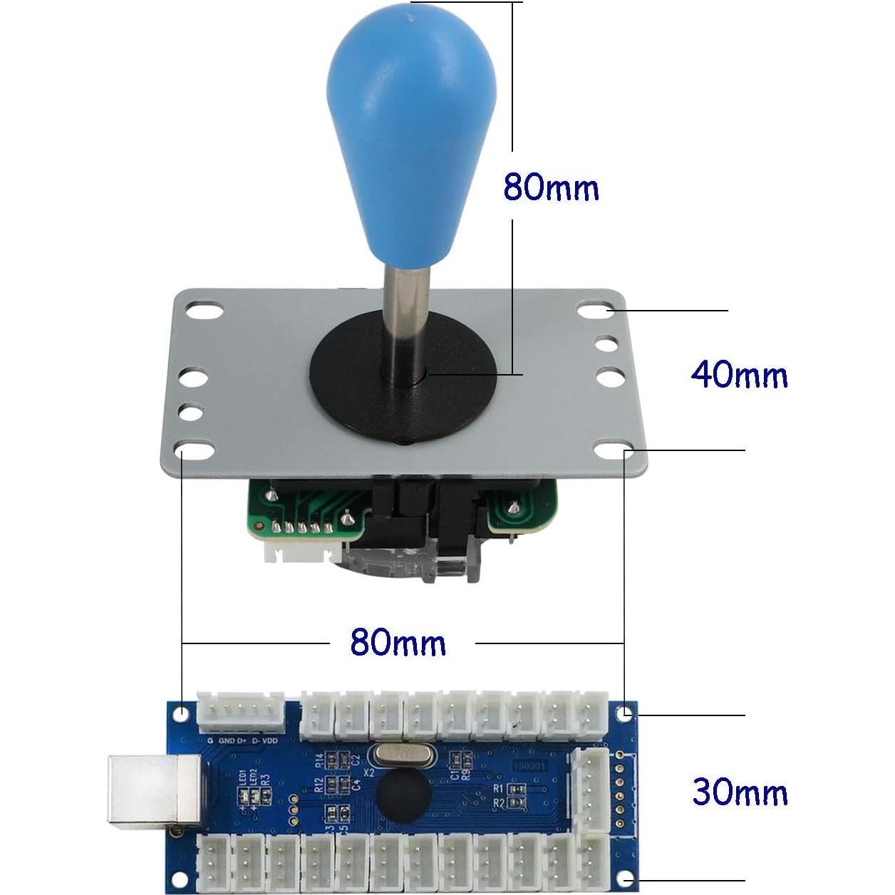 Kit Arcade DIY 2 Jugadores SJ@JX con Joystick y Botones LED