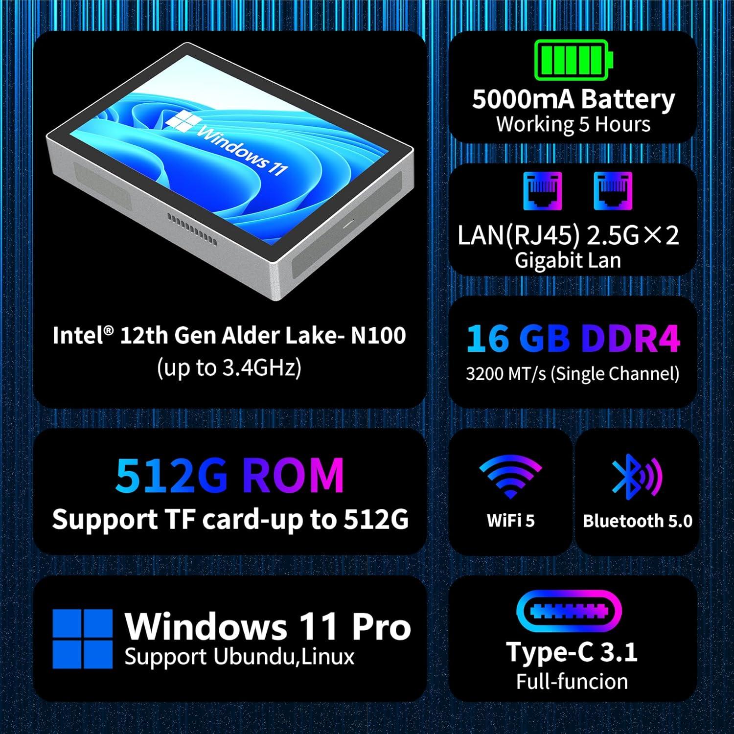 Mini PC HEIGAOLAPC F9B-S 12ª Gen N100 16GB RAM 512GB SSD