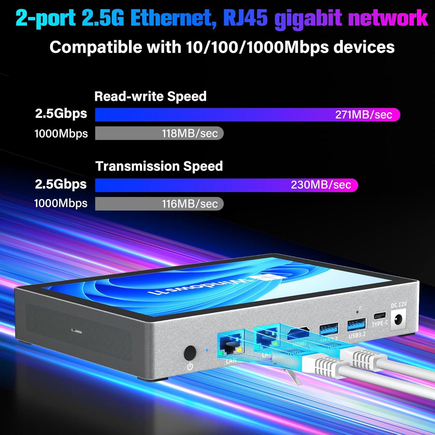 Mini PC HEIGAOLAPC F9B-S 12ª Gen N100 16GB RAM 512GB SSD