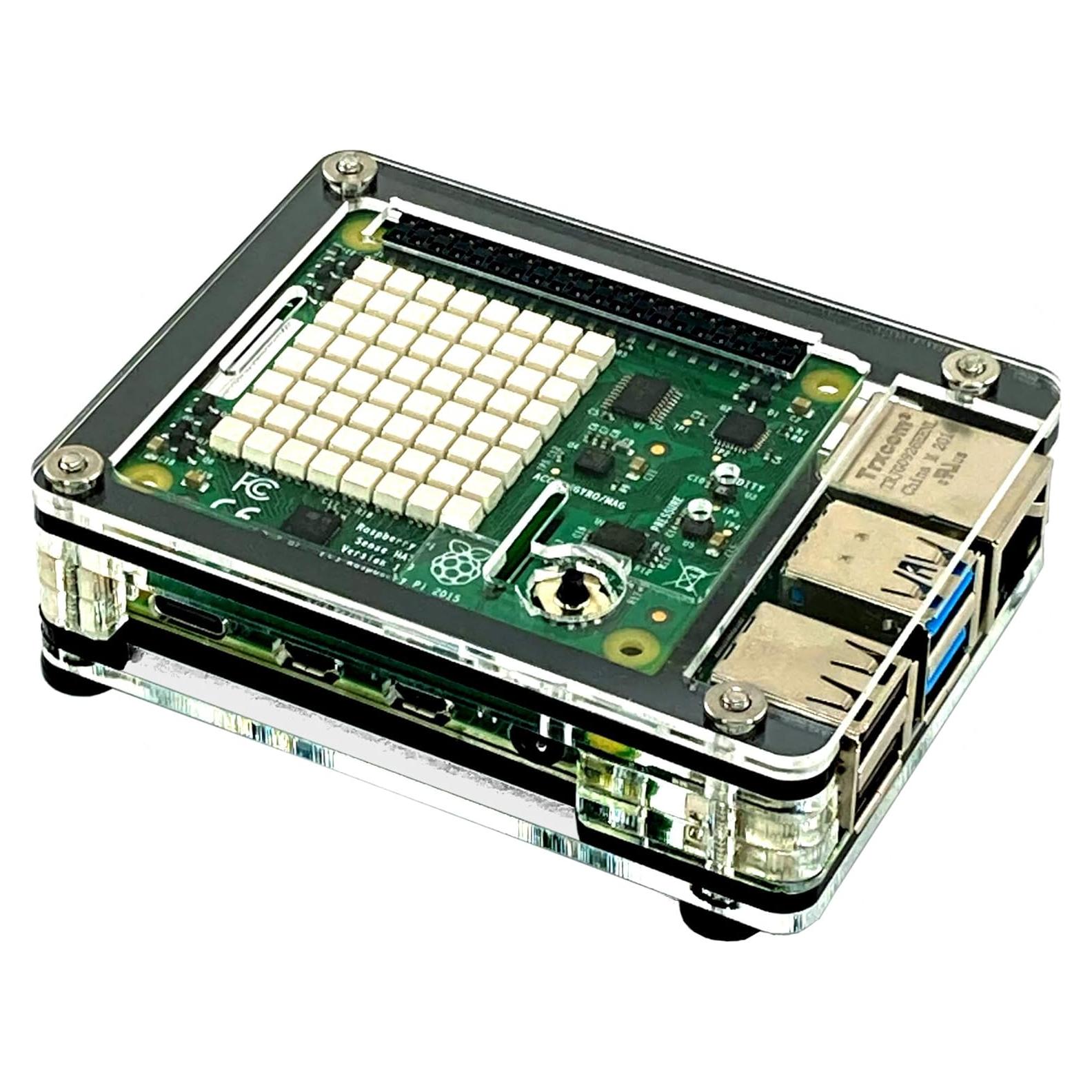 Estuche Zebra Classic C4Labs para Raspberry Pi 3B+/4B - Hielo Negro