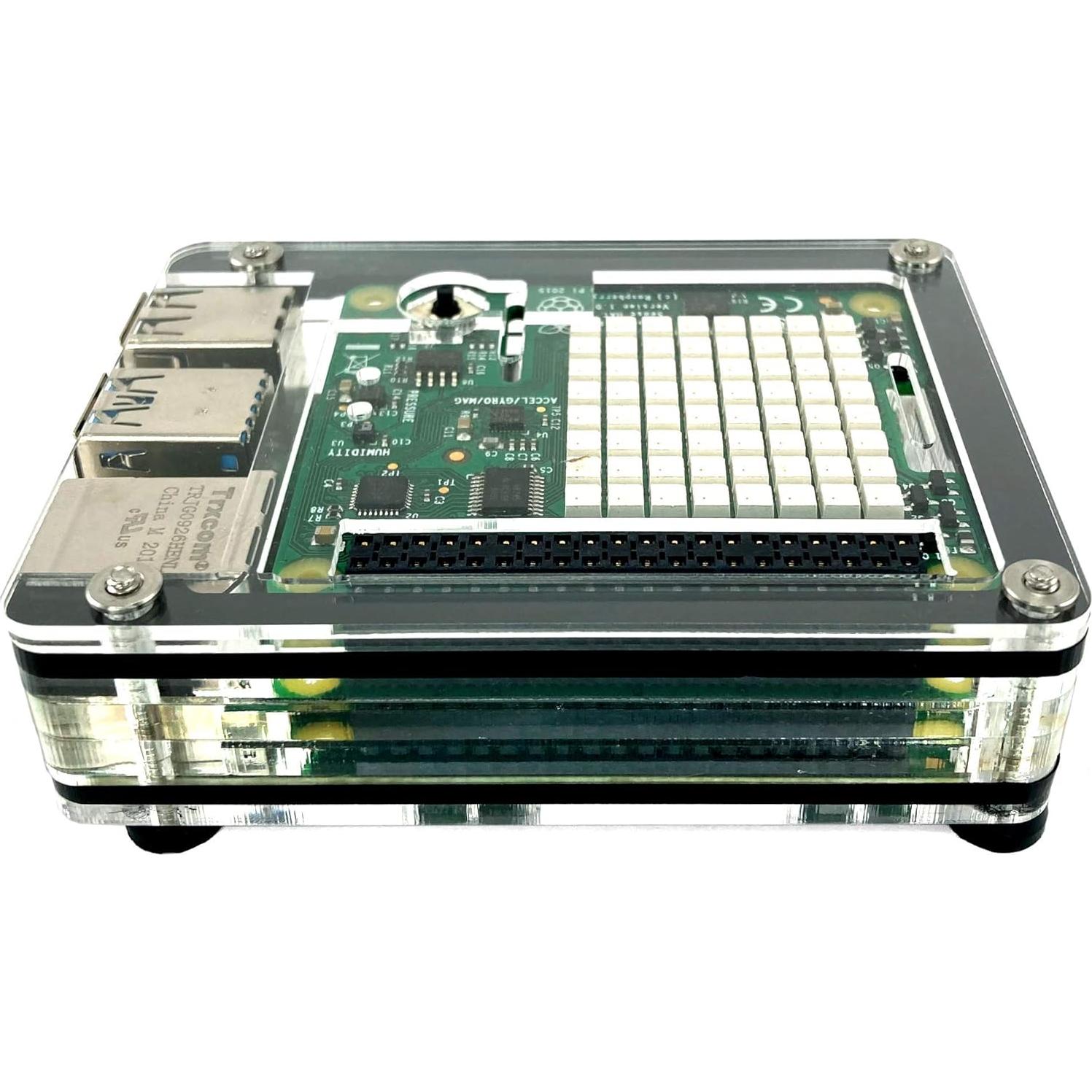 Estuche Zebra Classic C4Labs para Raspberry Pi 3B+/4B - Hielo Negro