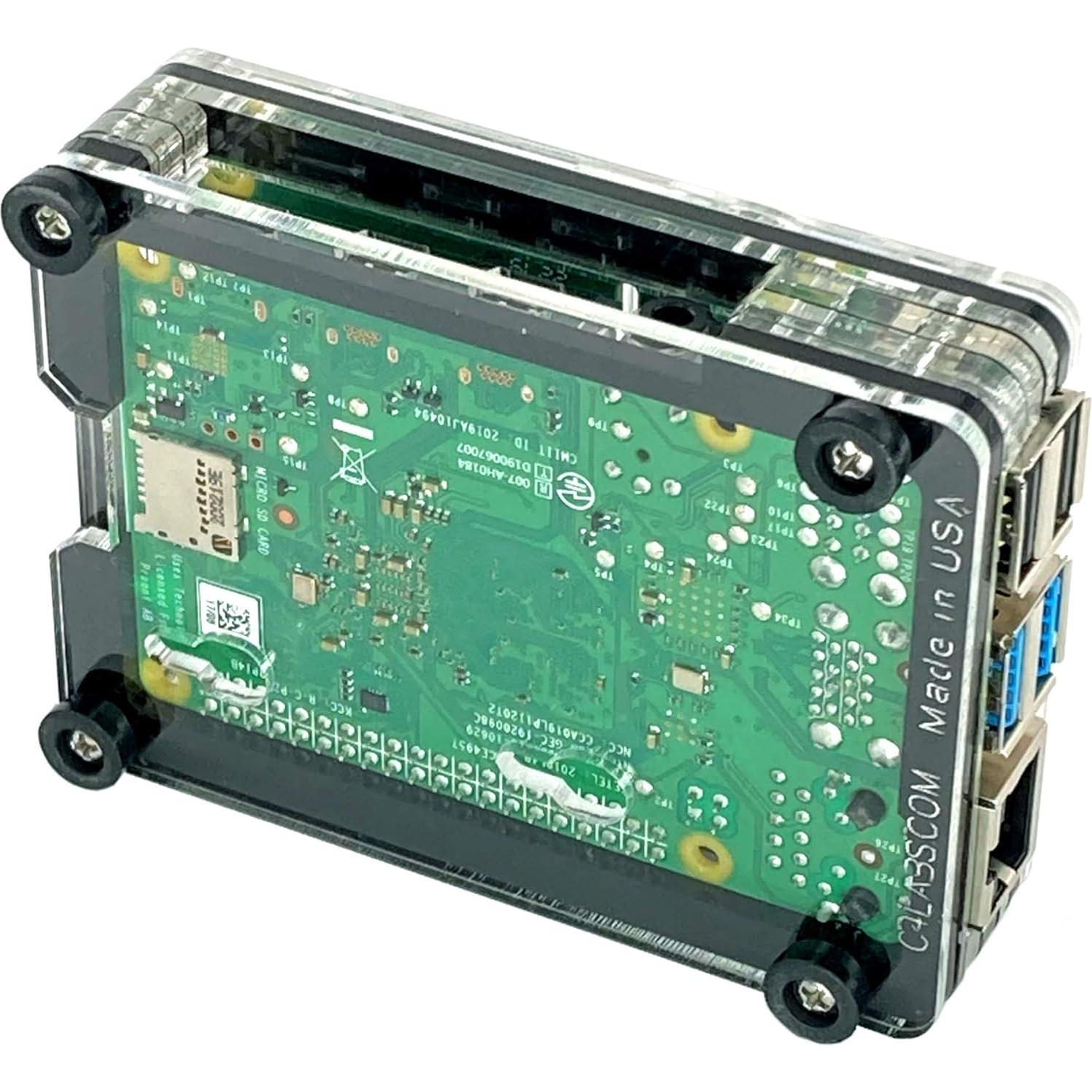 Estuche Zebra Classic C4Labs para Raspberry Pi 3B+/4B - Hielo Negro