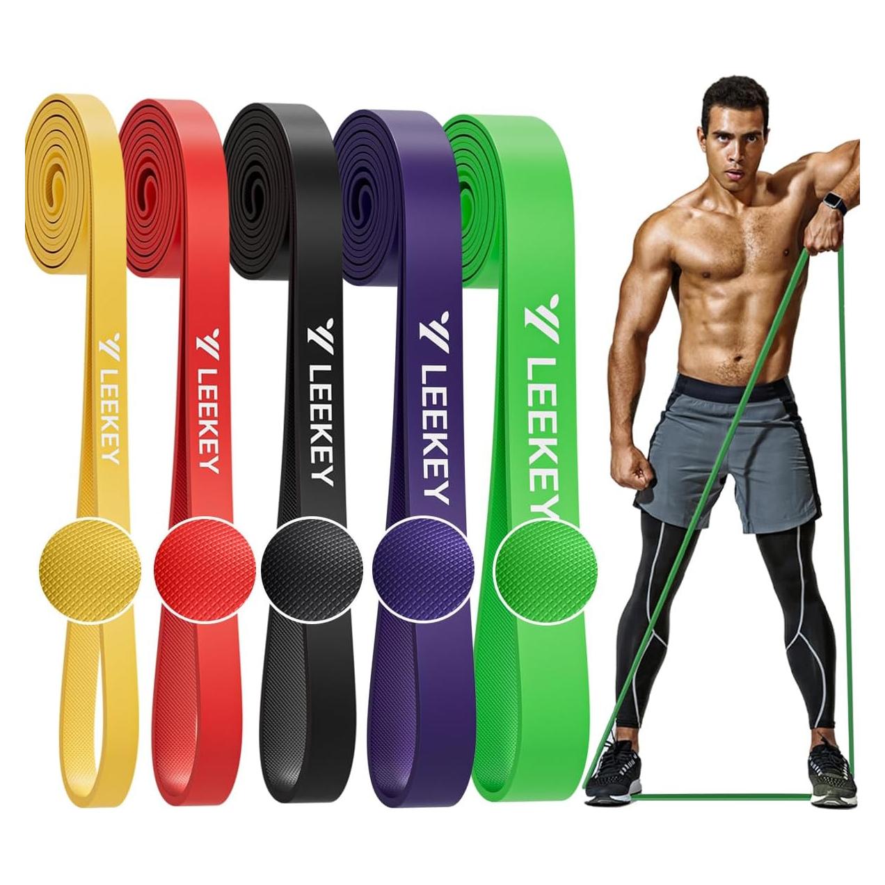 Bandas de Resistencia LEEKEY 5 Niveles para Ejercicio en Casa