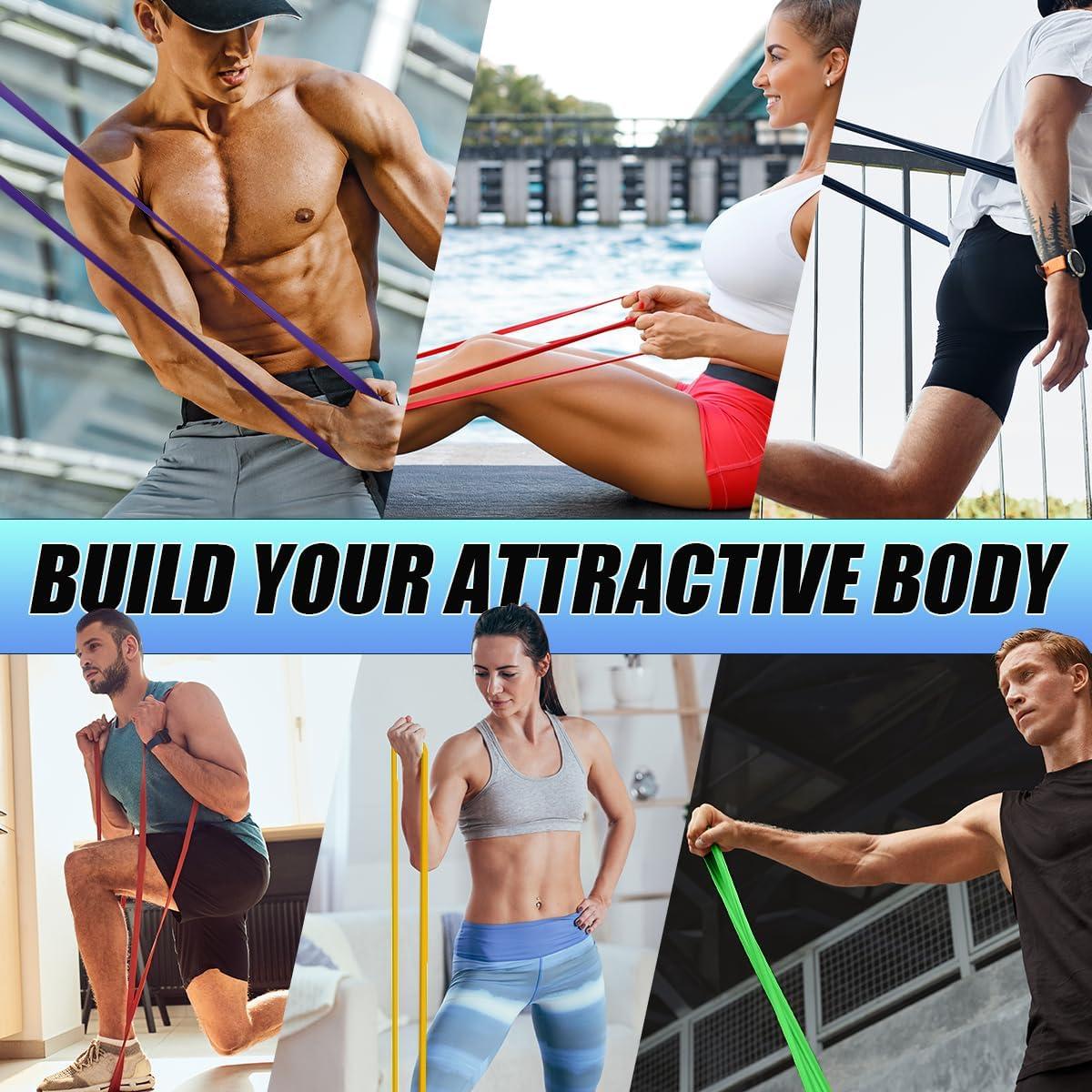 Bandas de Resistencia LEEKEY 5 Niveles para Ejercicio en Casa