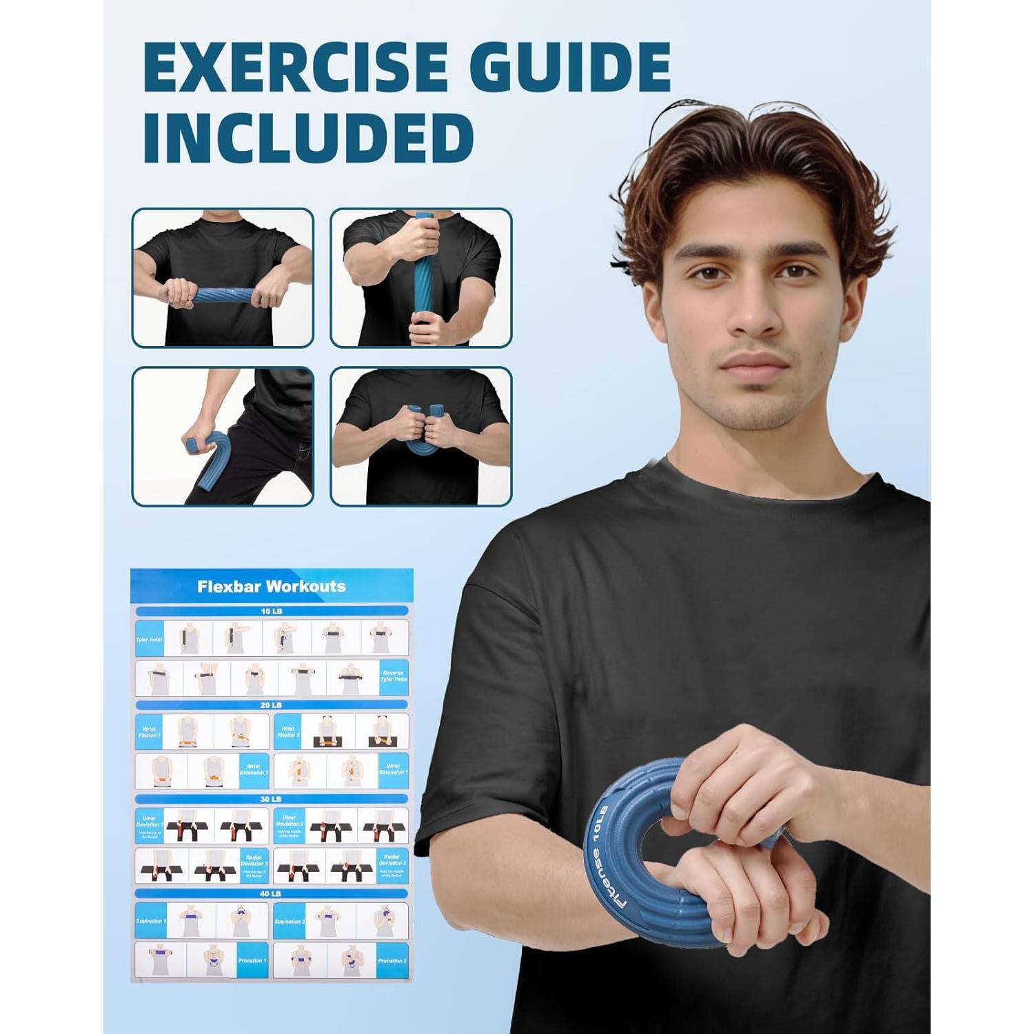 Barra de Terapia Flex Fitense 9.07 kg para Codo de Tenista