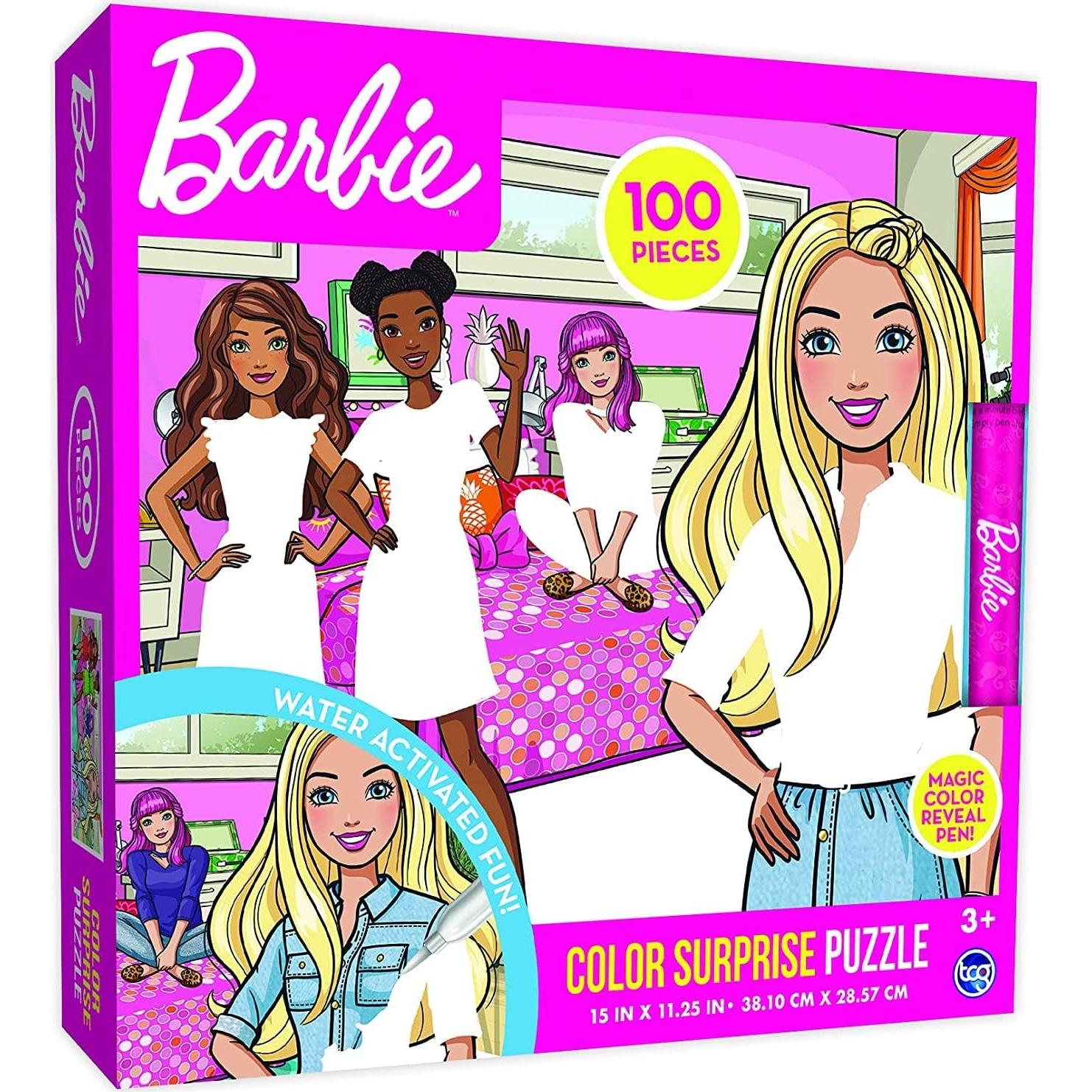 Rompecabezas de Sorpresa de Color Barbie 100 Piezas con Lápiz de Agua